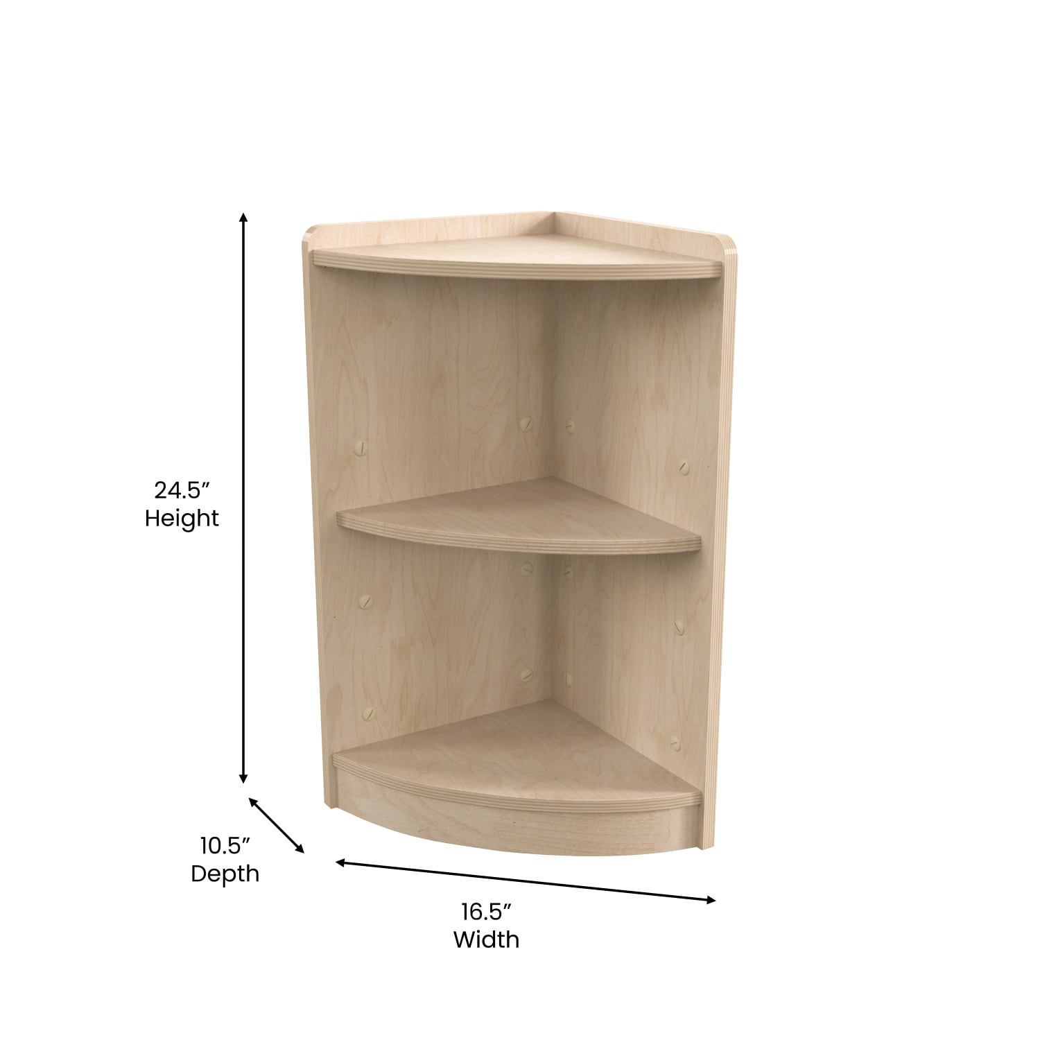 Flash Furniture Bright Beginnings Commercial Wooden Classroom Corner Storage Unit With Rounded Front Edges, 24-1/2inH x 16-1/2inW x 10-1/2inD, Beech - Image 6