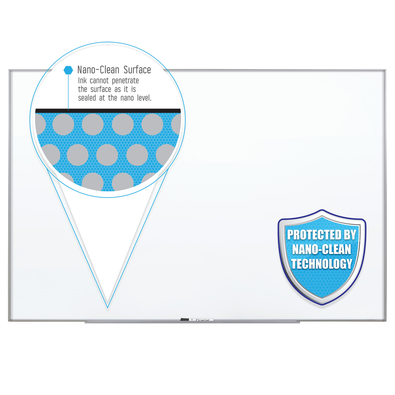 Quartet Nano Magnetic Dry-Erase Whiteboard, 72in x 48in, Aluminum Frame With Silver Finish - Image 3