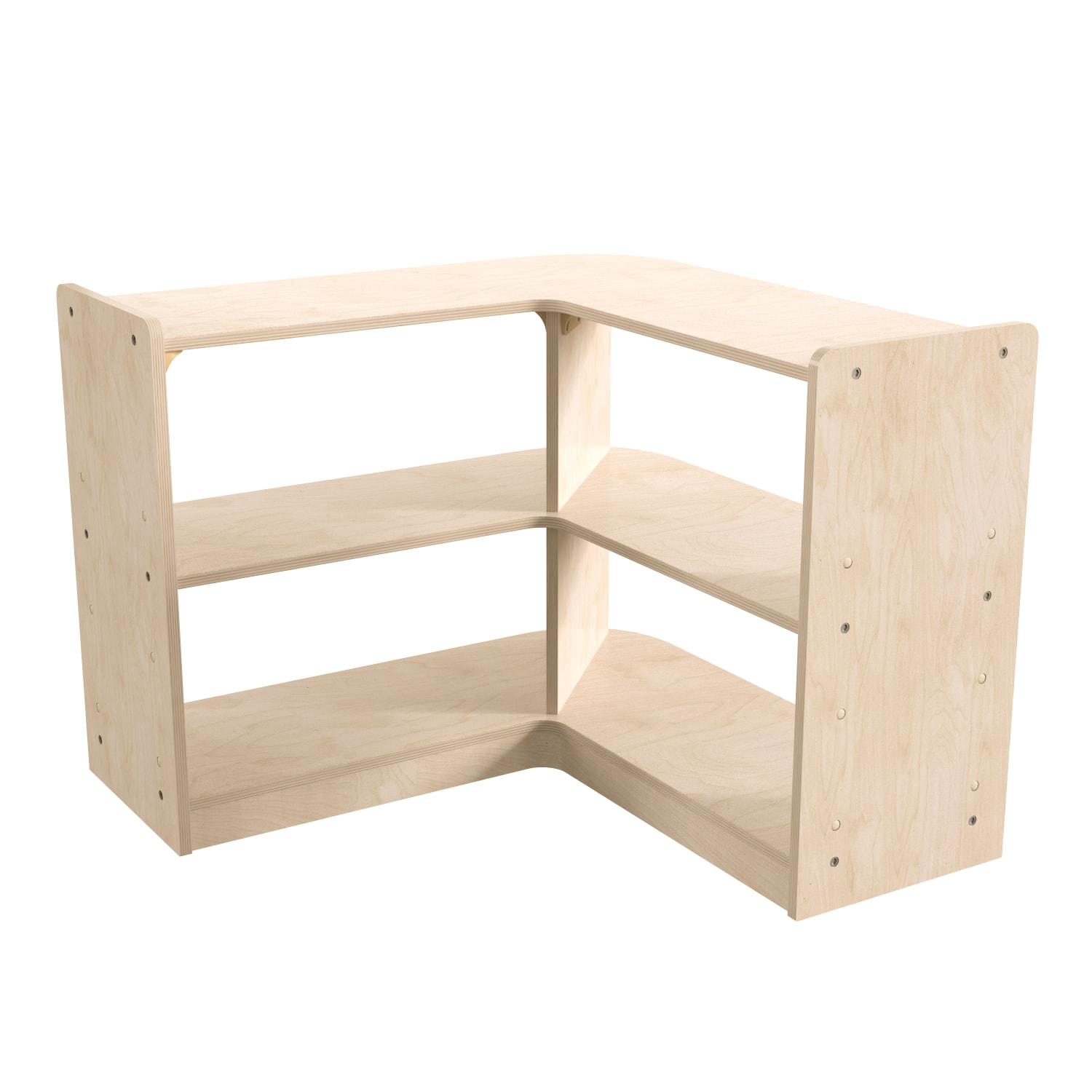 Flash Furniture Bright Beginnings Commercial Tiered Wooden Classroom Open Corner Storage Unit, 24-1/2inH x 31-1/2inW x 31-1/2inD, Beech - Image 3