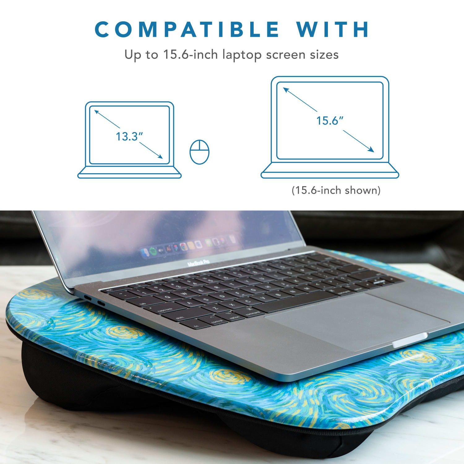 LapGear MyStyle Lap Desk, 2-5/8inH x 17inW x 13-1/4inD, Starry Blue - Image 5