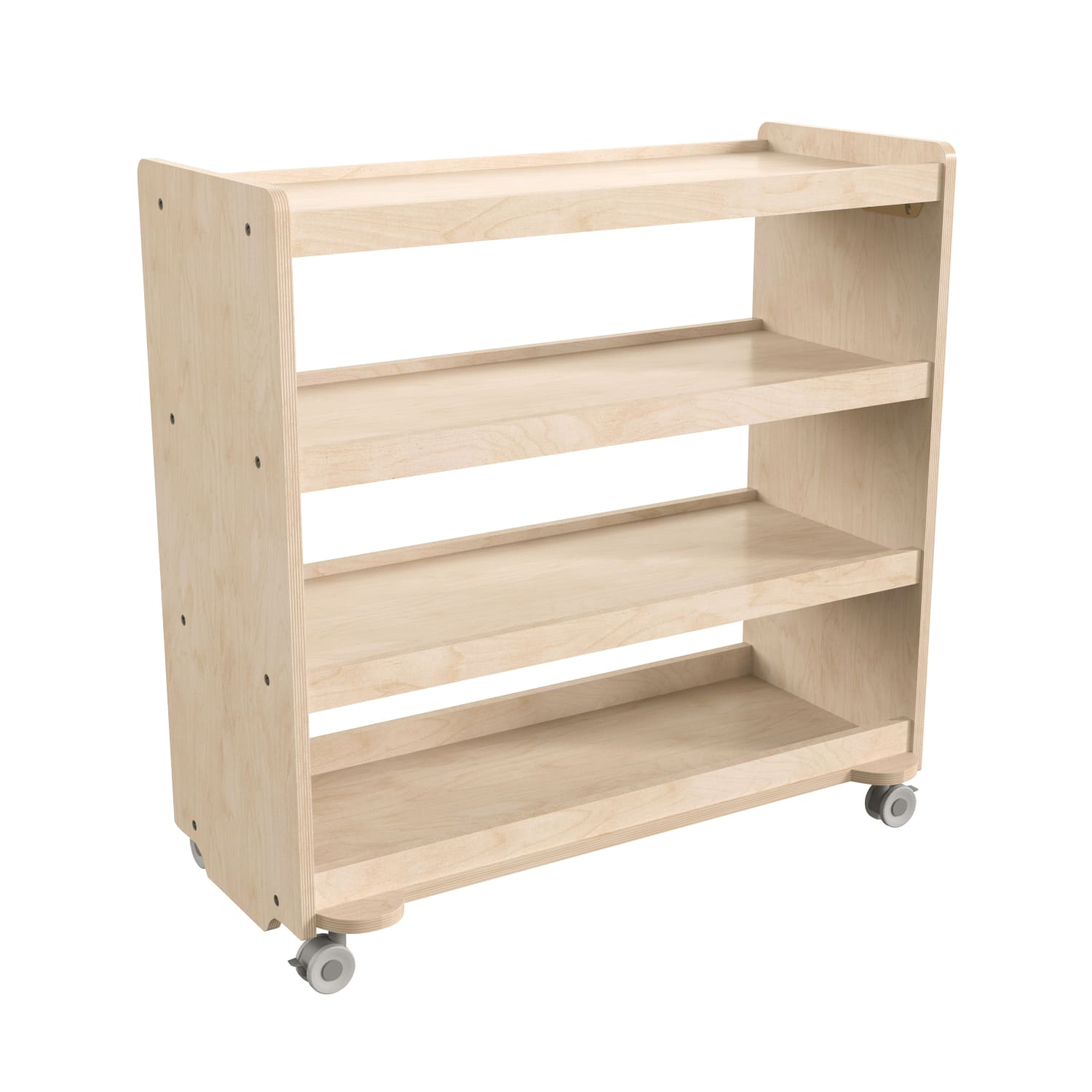 Flash Furniture Bright Beginnings Commercial-Grade Space-Saving Wooden Mobile Classroom Storage Cart, Beech - MKKE24114 - Image 3