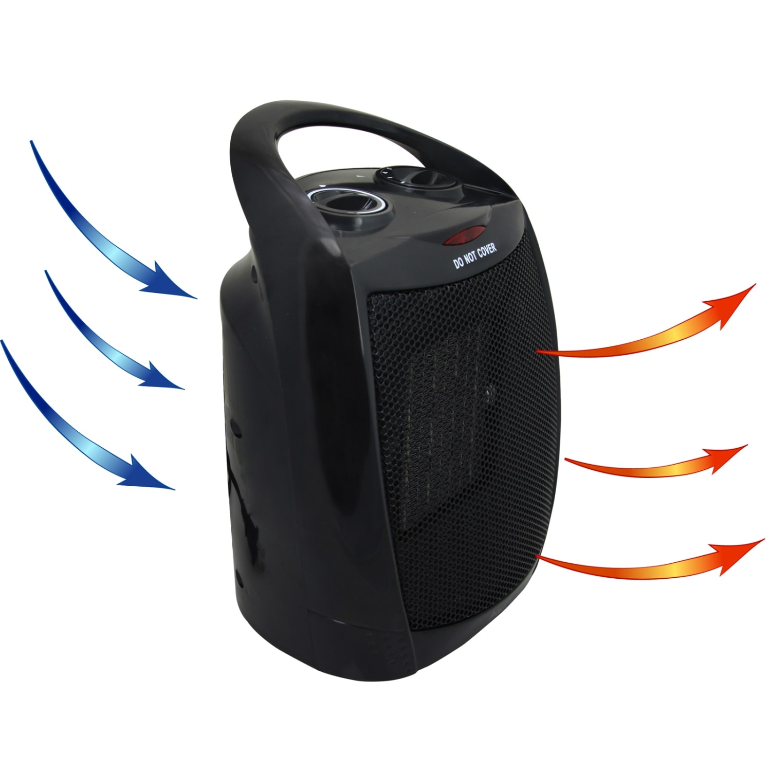 Vie Air 1500W Portable Ceramic Heater, 5-3/4inH x 7inW x 10inD, Black - Image 3