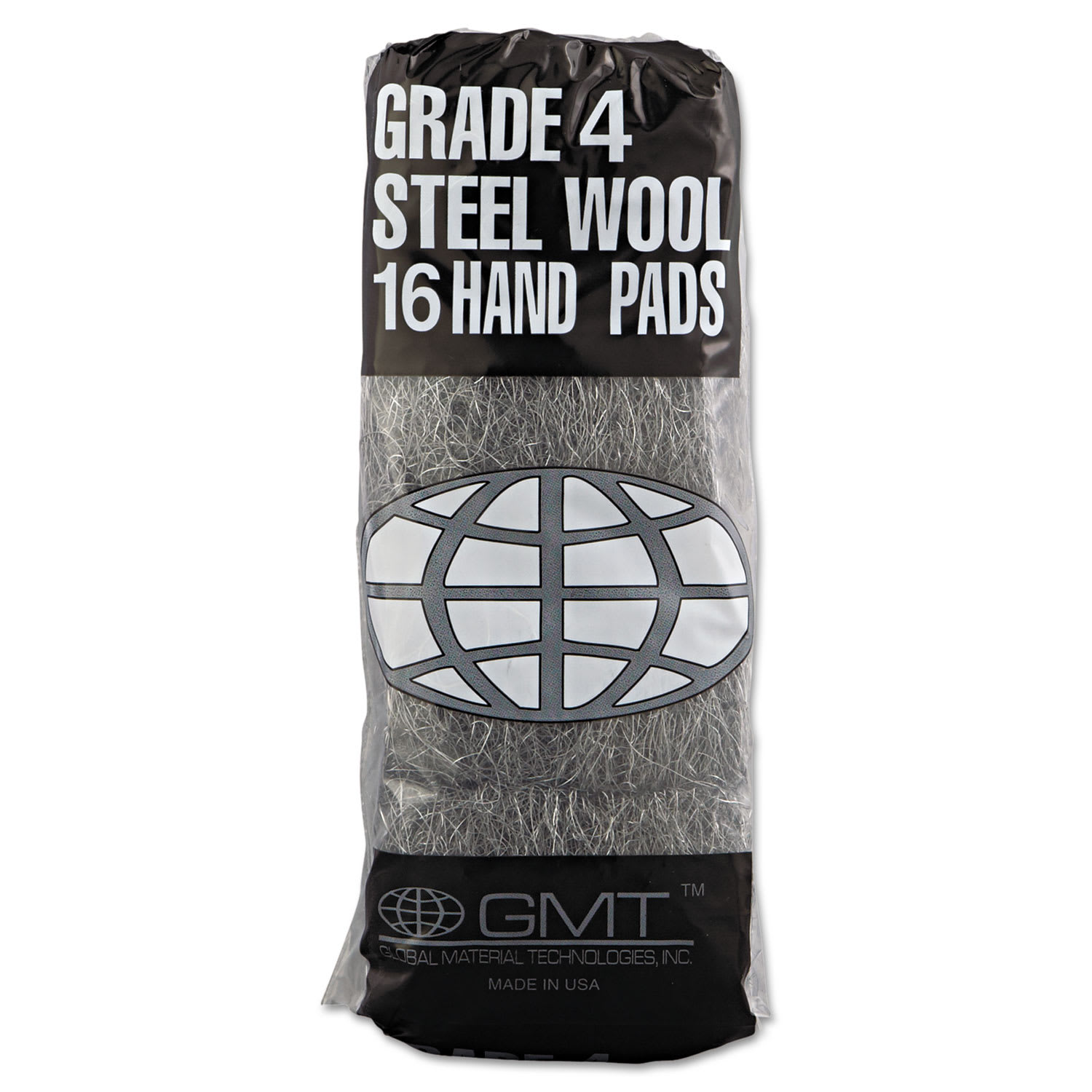 GMT Industrial-Quality Steel Wool Hand Pads, #4 Extra Coarse, Steel Gray, 16 Pads/Sleeve, 12 Sleeves/Carton - Image 4