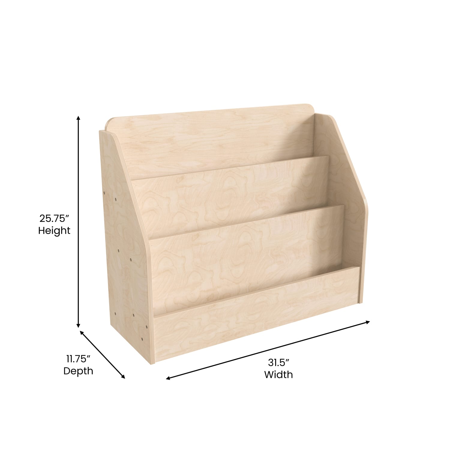 Flash Furniture Bright Beginnings Commercial Modular Wooden Classroom Book Display Shelf, 25-3/4inH x 31-1/2inW x 11-3/4inD, Beech - Image 6