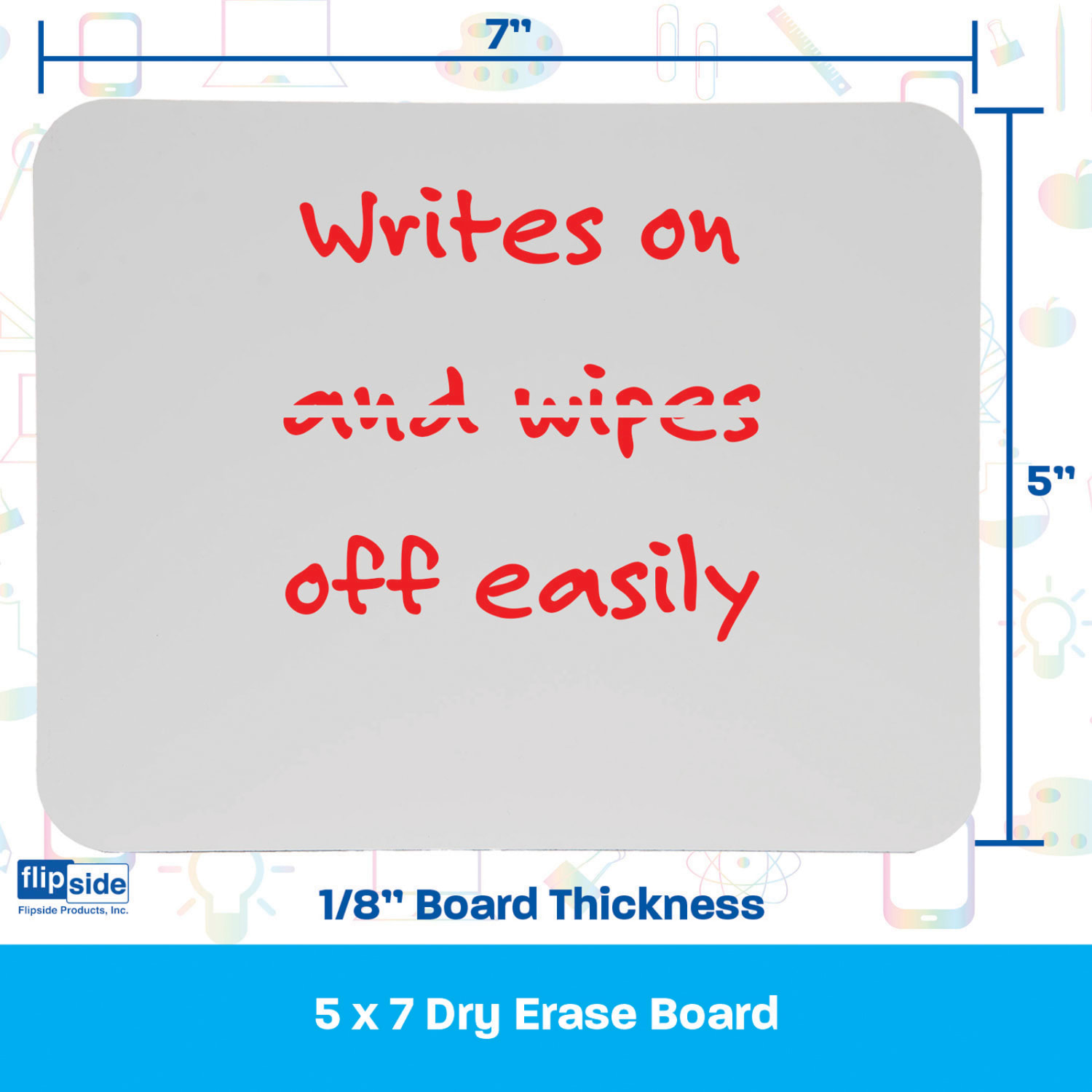Flipside Products Non-Magnetic Dry-Erase Boards, 5in x 7in, Class Pack Of 24 Boards - Image 4