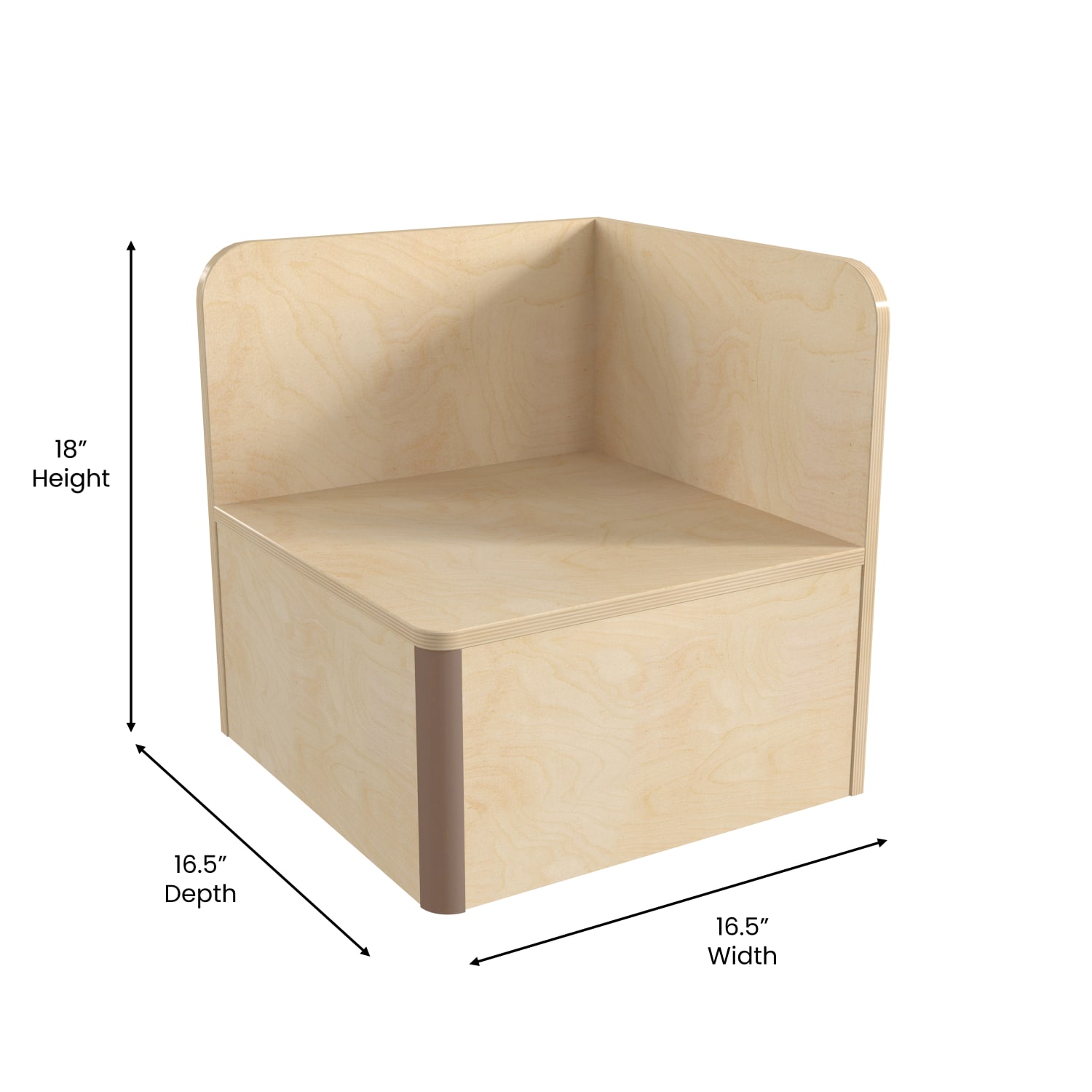 Flash Furniture Bright Beginnings Commercial Grade Modular Classroom Seating Wooden Corner Table, 18inH x 16-1/2inW x 16-1/2inD, Beech - Image 6