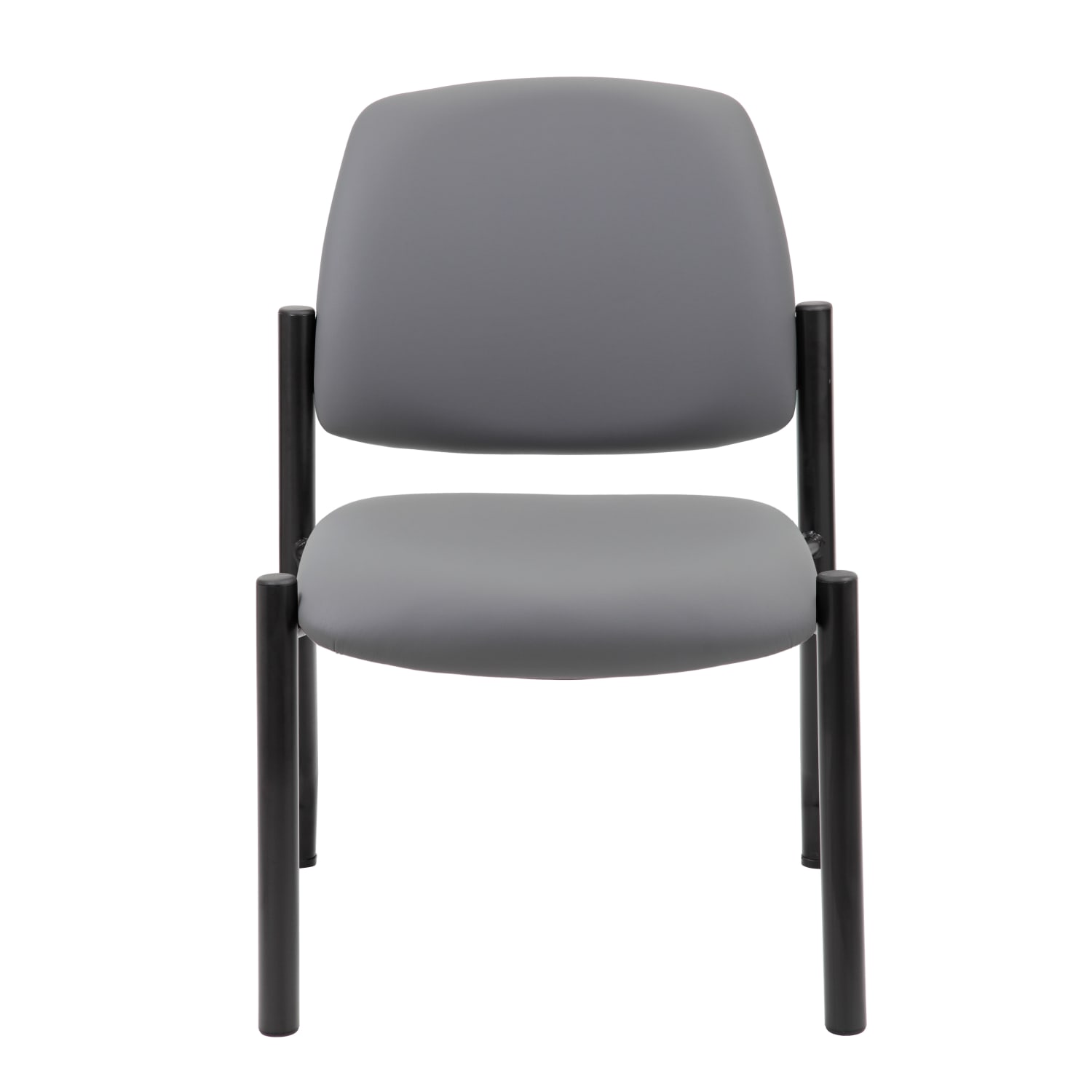 Boss Office Products Vinyl Mid Back Armless Guest Chair Gray PopularChairscom