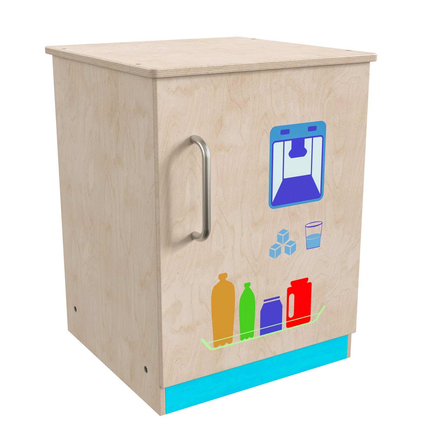 Flash Furniture Bright Beginnings Commercial Grade Wooden Childrens Kitchen Refrigerator, 20-1/2inH x 15-1/2inW x 16-1/2inD, Beech - MKME03508 - Image 3