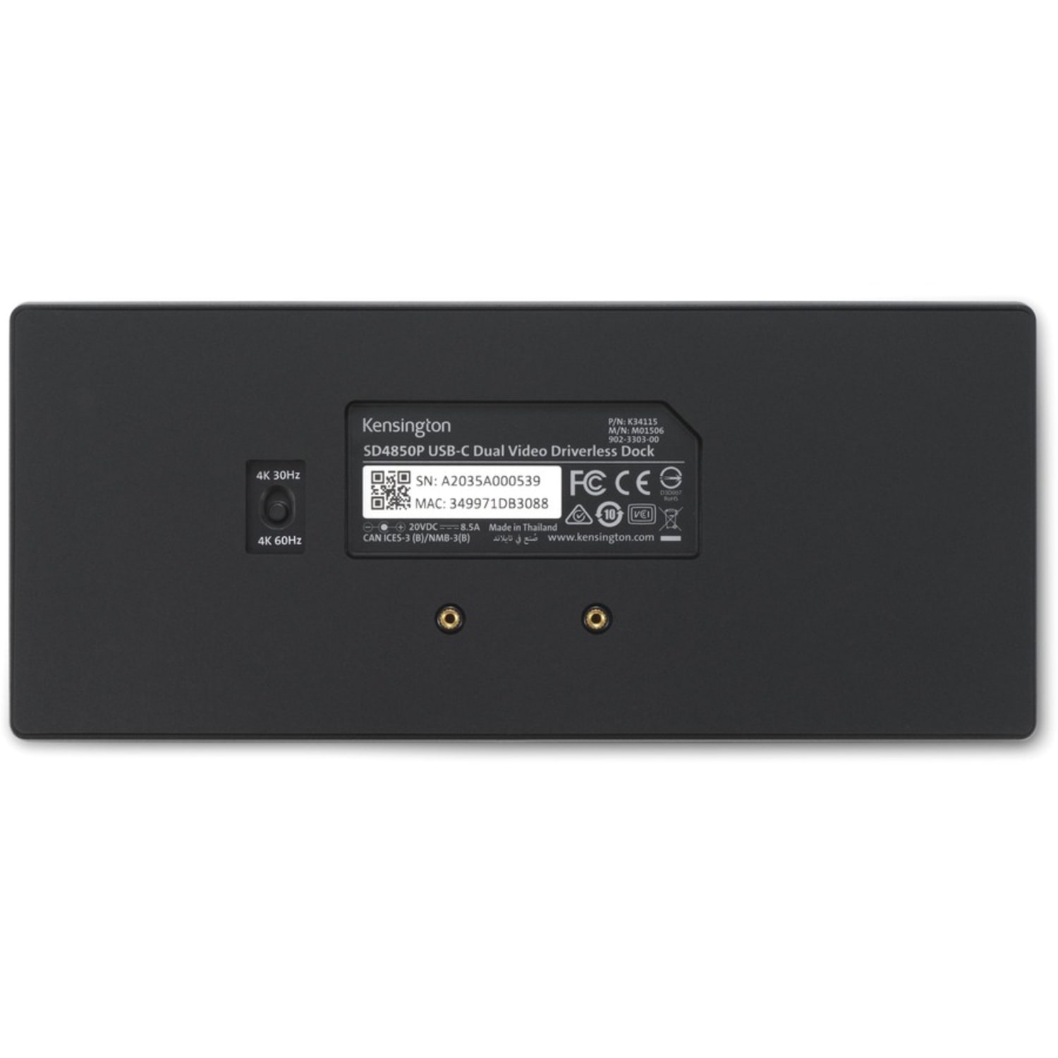 Kensington SD4855P - Docking station - USB-C 3.2 Gen 2 - HDMI, USB-C, 2 x DP++ - 1GbE - Image 6