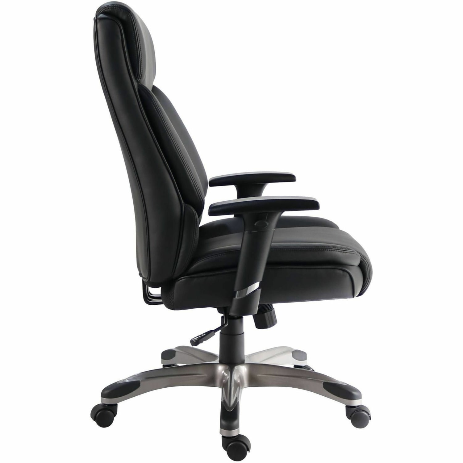 Lorell Sera High-Back Manager Chair With Height-Adjustable Arms, Black, 63272 - Image 4