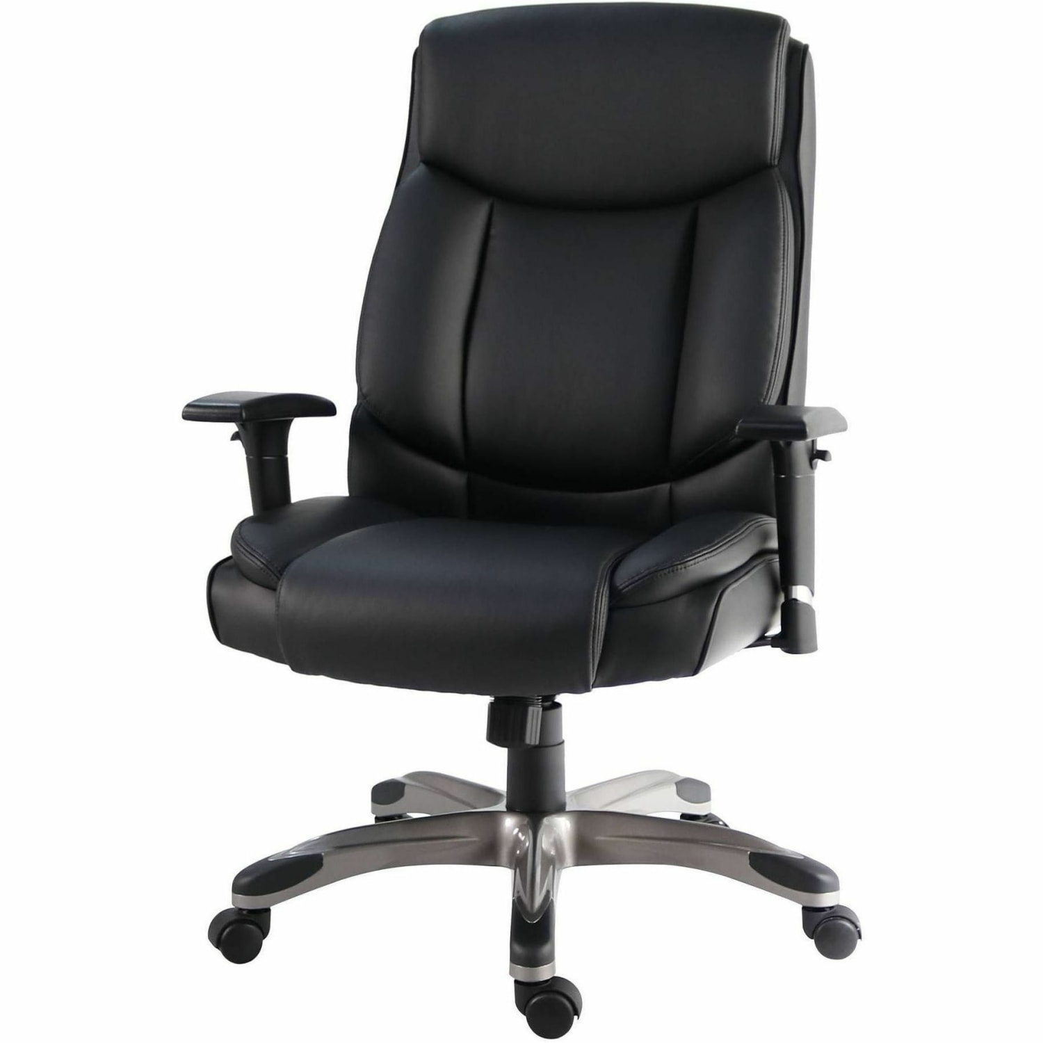 Lorell Sera High-Back Manager Chair With Height-Adjustable Arms, Black, 63272 - Image 5
