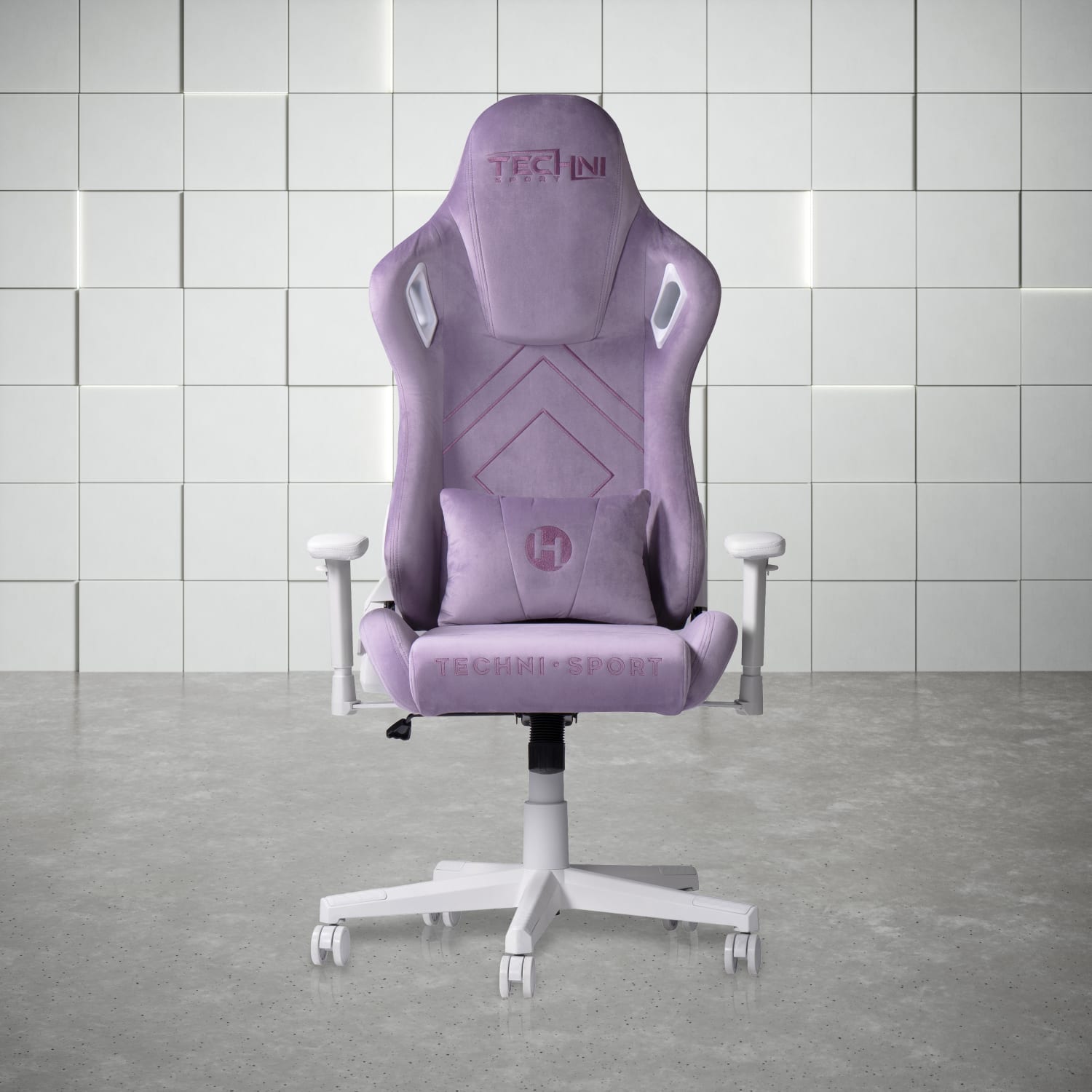 Techni Sport Ergonomic Velvet Computer Gaming Chair, Purple - Image 6