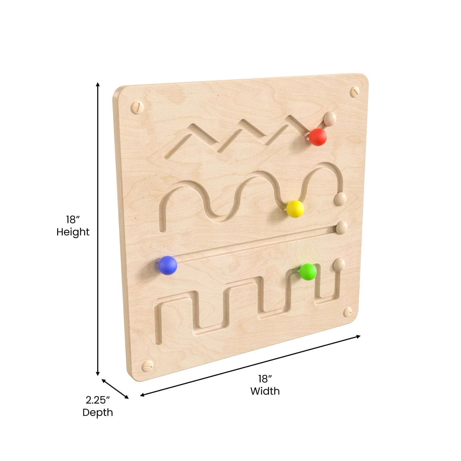 Flash Furniture Bright Beginnings Commercial Grade Wooden Lines And Patterns Motor Skills STEAM Wall Accessory Board, Beech - Image 6