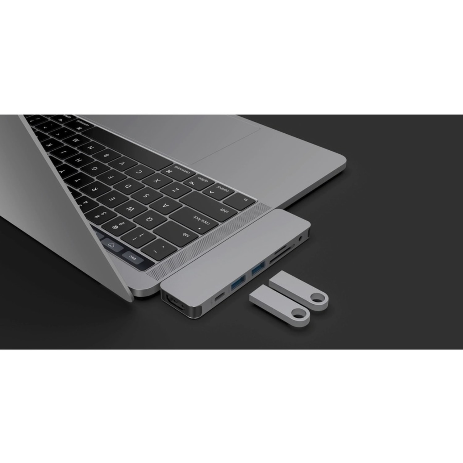 Targus Sanho HyperDrive SOLO 7-In-1 USB-C Docking Station, 3/8inH x 1-3/16inW x 4-3/8inD, Space Gray, 00GF48 - Image 6