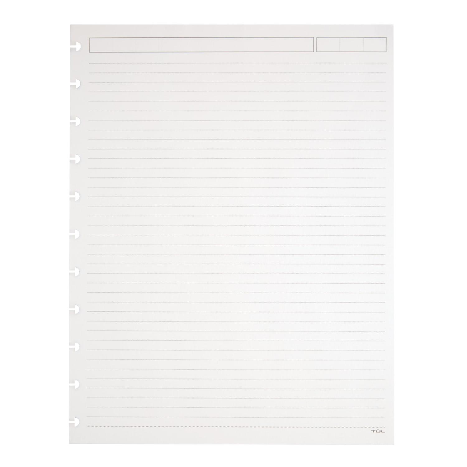 TUL Discbound Refill Pages, 8-1/2in x 11in, Narrow Ruled, Letter Size, 50 Sheets, White