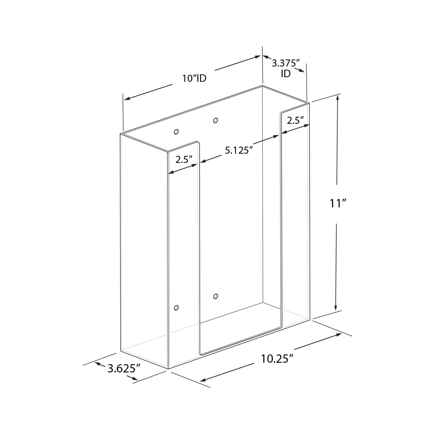 Azar Displays 2-Box Acrylic Glove Dispenser, 11inH x 10-1/4inW x 3-5/8inD, Clear - Image 4