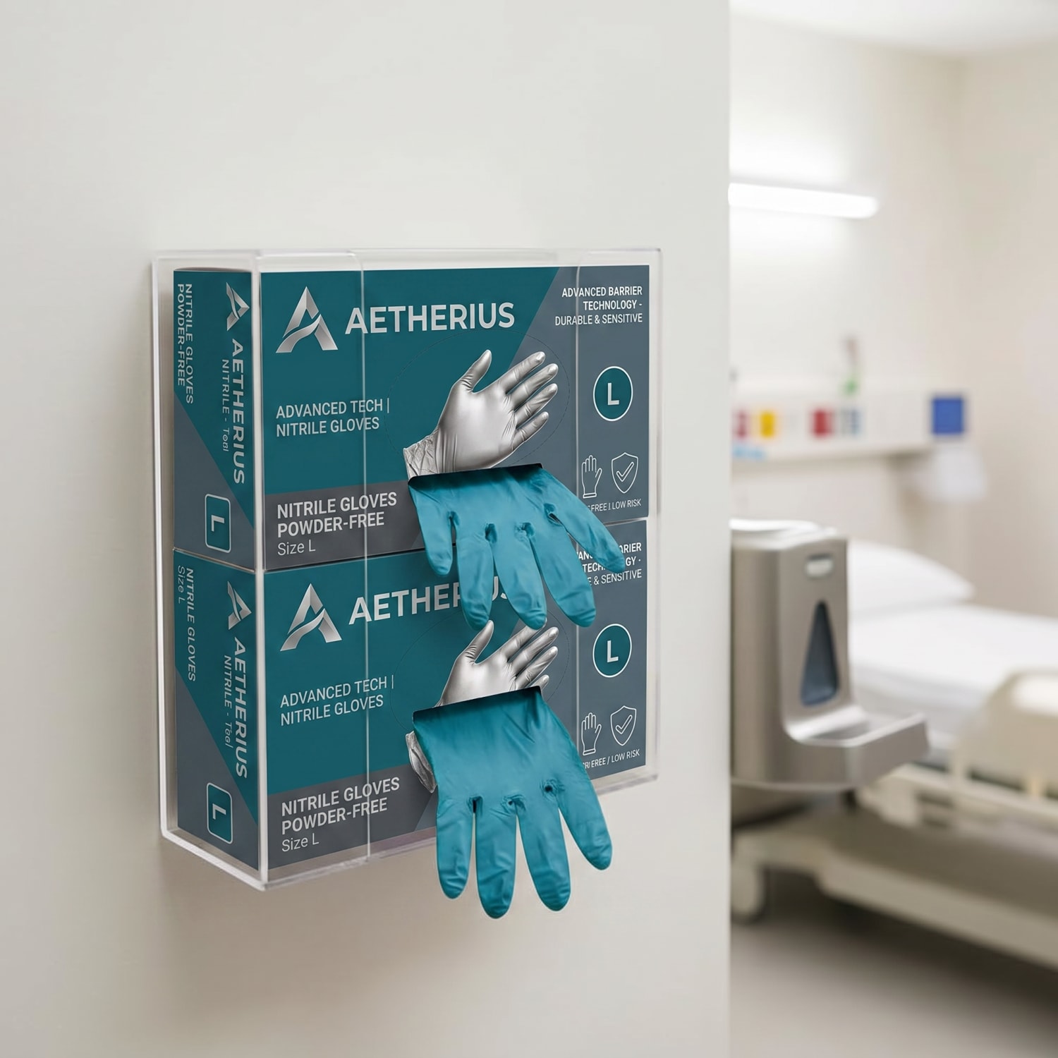Azar Displays 2-Box Acrylic Glove Dispenser, 11inH x 10-1/4inW x 3-5/8inD, Clear - Image 5