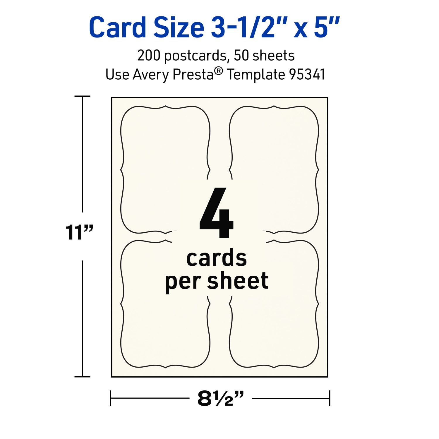 Avery Printable Postcards, 3-1/2in x 5in Rectangle Flourished Edge, Matte Ivory, Pack Of 200 - Image 6