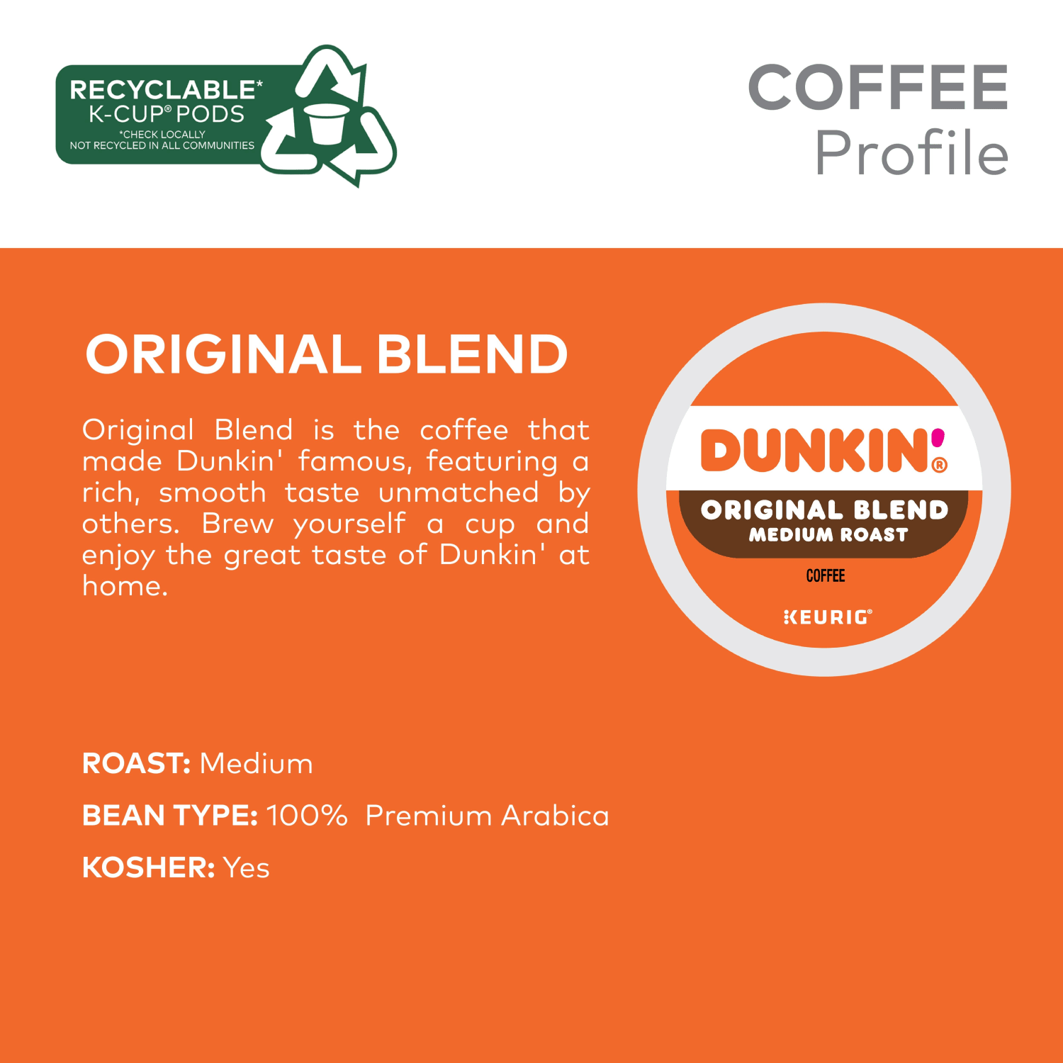 Dunkin Donuts Single-Serve Coffee K-Cup, Original Blend, Carton Of 44 - Image 5