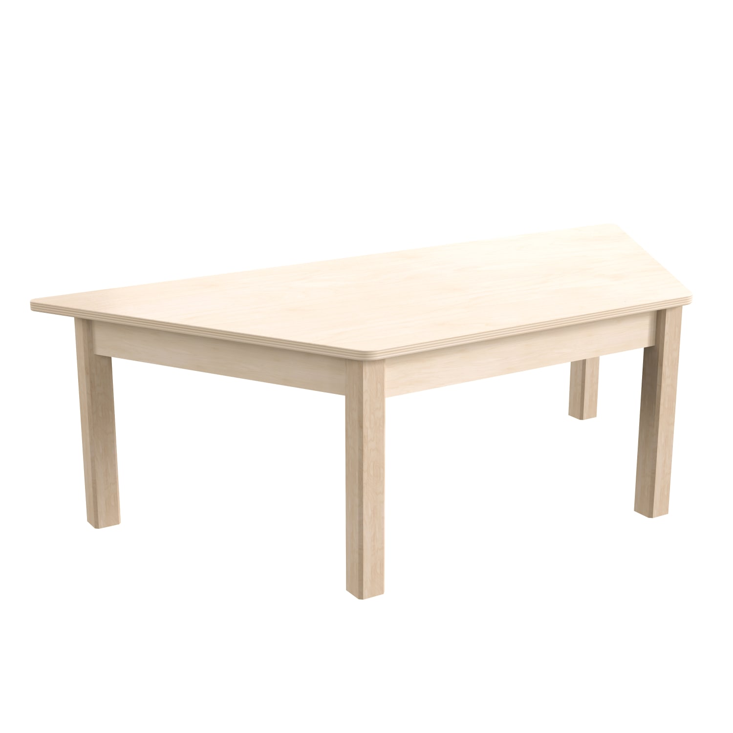 Flash Furniture Bright Beginnings Commercial Grade Trapezoid Wooden Preschool Classroom Activity Table, 14-1/2inH x 20-3/4inW x 47inD, Beech - Image 3