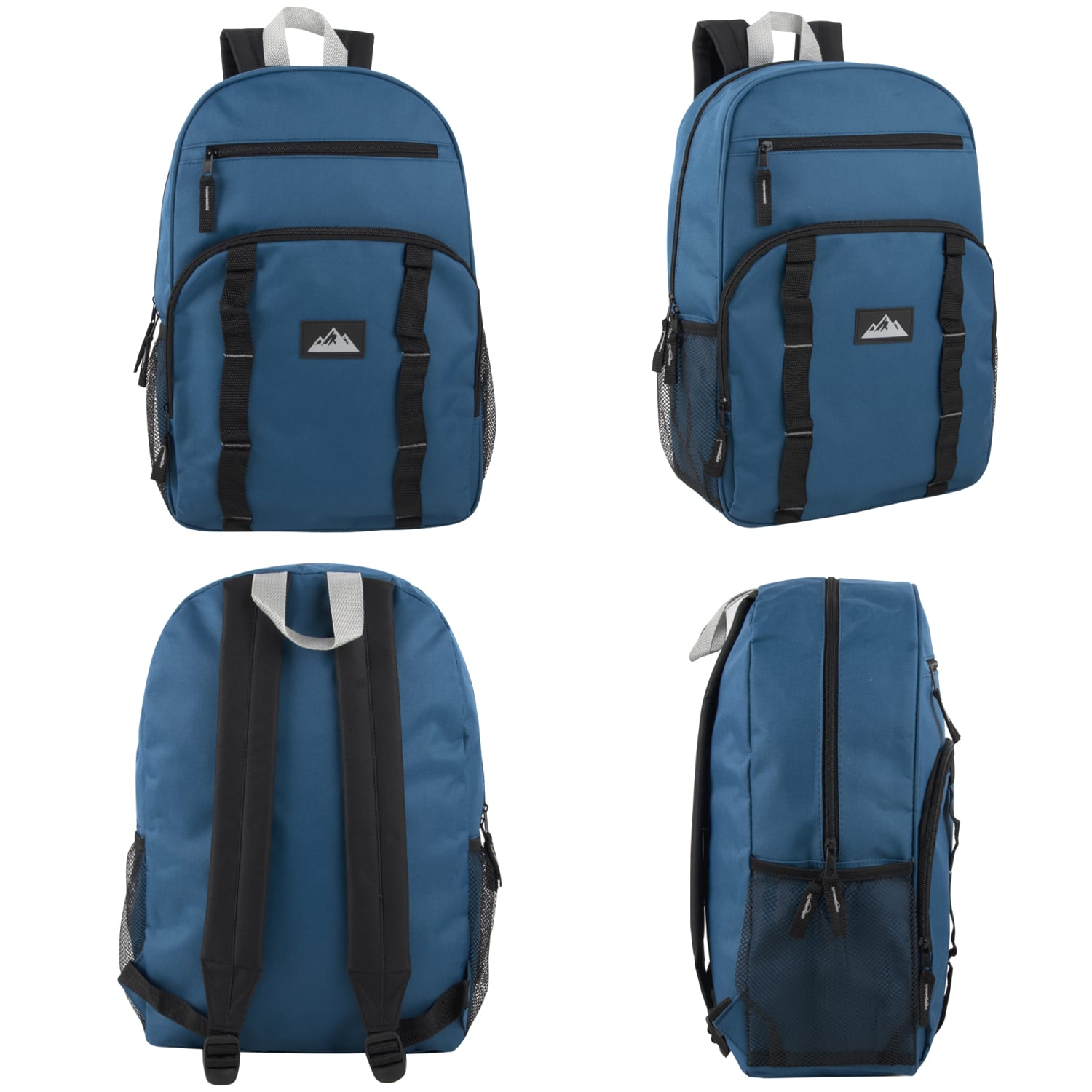 Trailmaker Mesh Side Pocket Backpacks, Black/Blue/Gray/Green, Total Qty 24 - Image 4