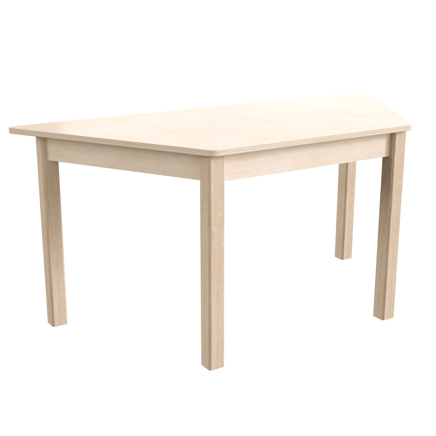 Flash Furniture Bright Beginnings Commercial Grade Trapezoid Wood Preschool Classroom Activity Table, 21inH x 20-3/4inW x 47inD, Beech - Image 3