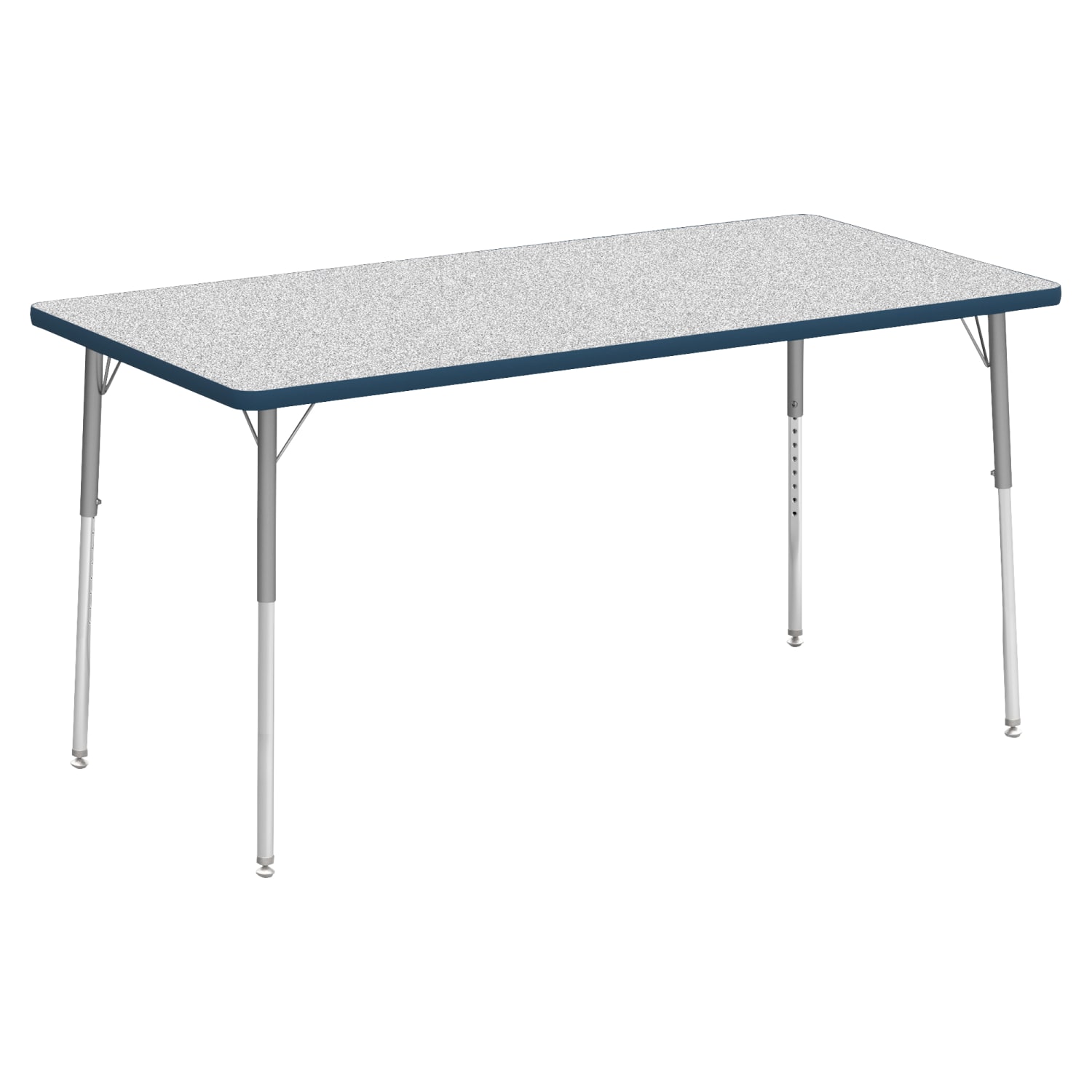Lorell Classroom Rectangular Activity Table Top, 60inW x 30inD, Gray Nebula/Navy - Image 3