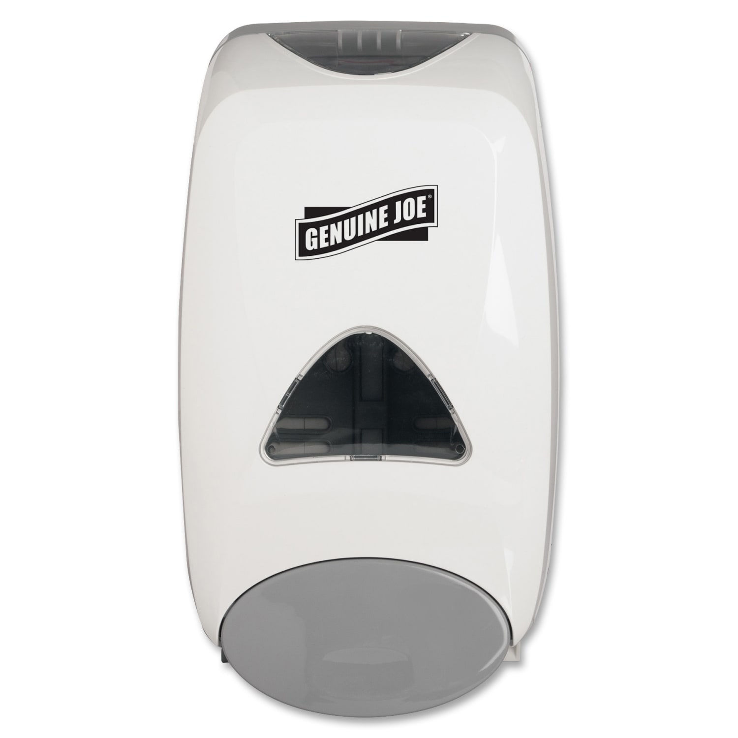 Genuine Joe 1250 ml Foam Soap Dispenser - Manual - 1.32 quart Capacity - Site Window, Soft Push, Sanitary-sealed, Refillable - White - 6 / Carton - Image 3