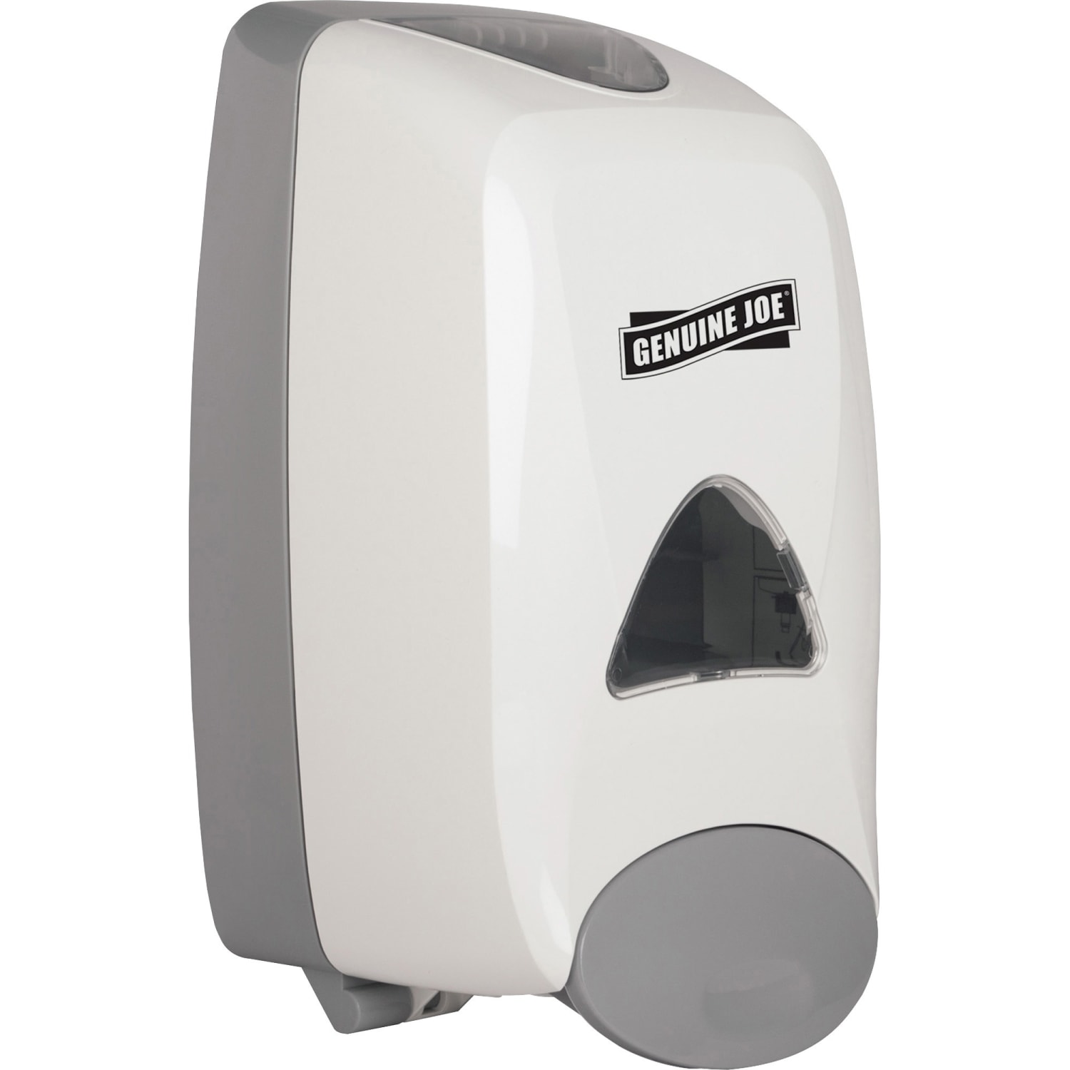 Genuine Joe 1250 ml Foam Soap Dispenser - Manual - 1.32 quart Capacity - Site Window, Soft Push, Sanitary-sealed, Refillable - White - 6 / Carton - Image 5