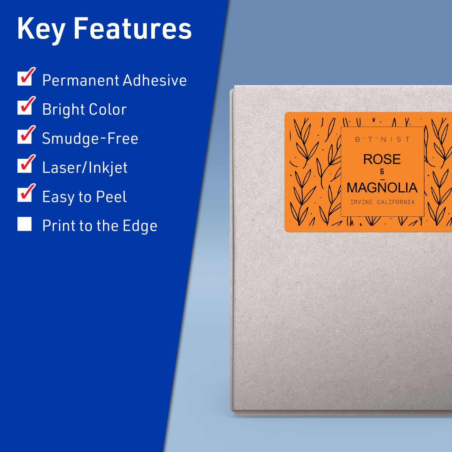 Avery Printable Labels With Sure Feed Technology, 94257-BOP10, Rectangle, 5in x 6in, Matte Bright Orange, Pack of 20 - Image 3