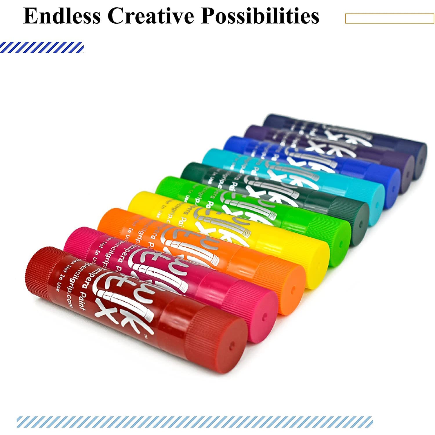 The Pencil Grip Kwik Stix Solid Tempera Paint Sticks, 10 mL, Jewel, Pack Of 10 Sticks, Set Of 2 Packs - Image 5