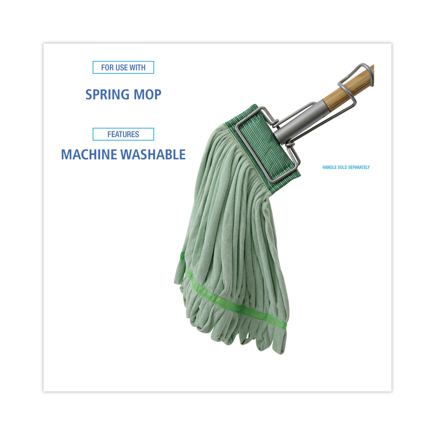 Boardwalk Microfiber Looped-End Wet Mop Head, Medium, Green - Image 4