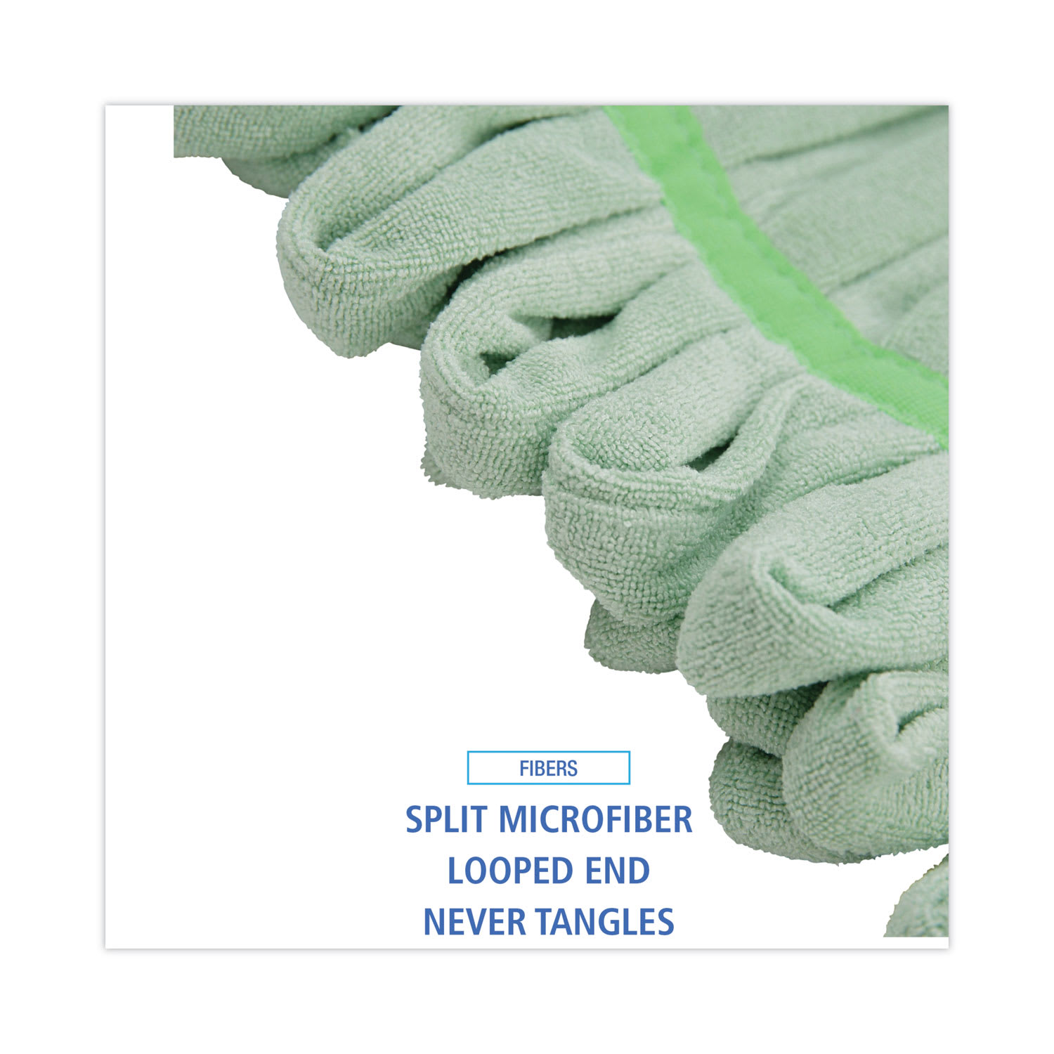 Boardwalk Microfiber Looped-End Wet Mop Head, Medium, Green - Image 5