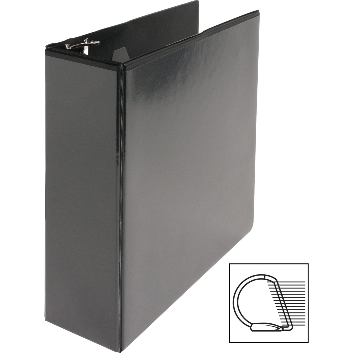 Business Source Basic View 3-Ring Binder, 3in D-Rings, Black - Image 3
