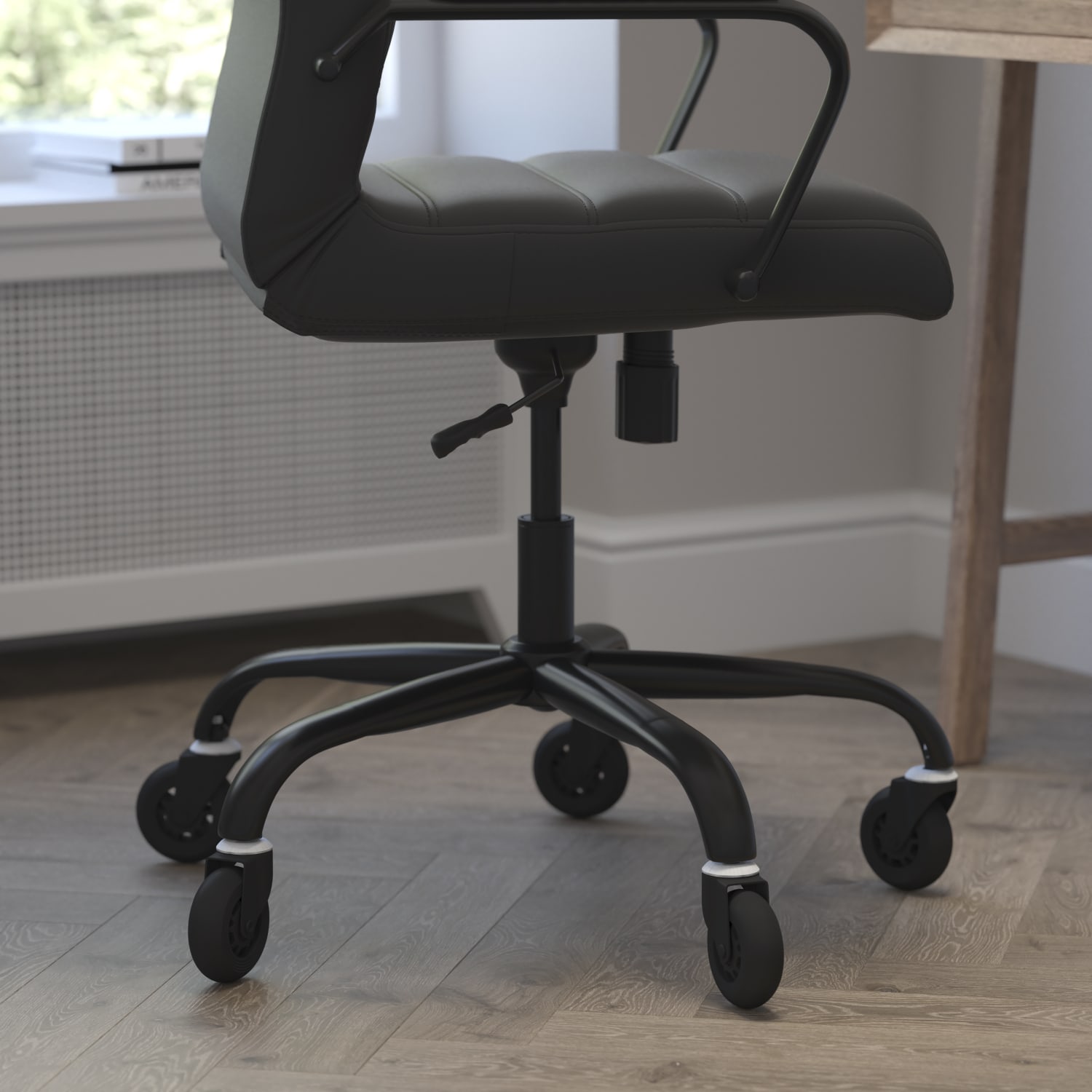 Flash Furniture Whitney Ergonomic Faux Leather High Back Executive Swivel Office Chair Black PopularChairscom