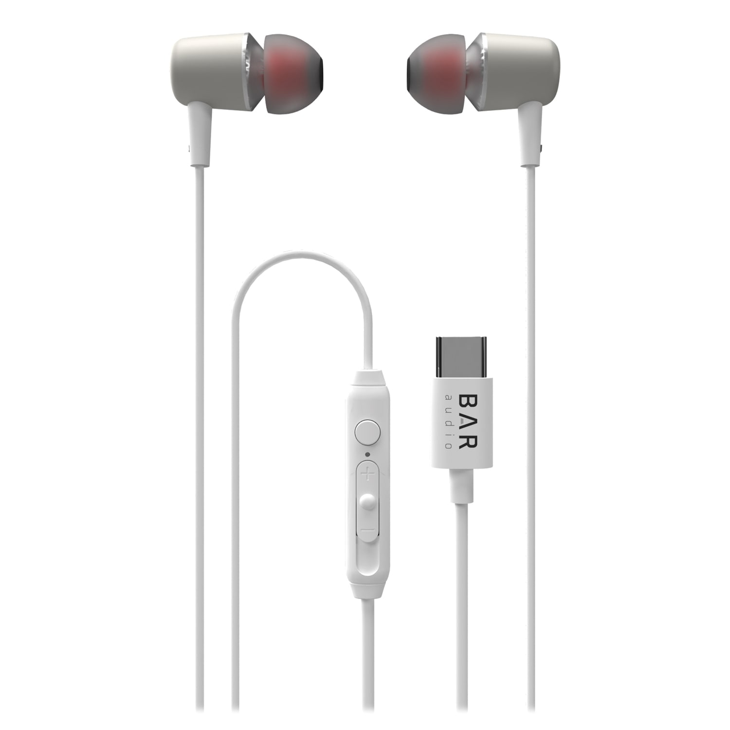 cellhelmet Bar Audio Earbuds With Microphone And USB-C Connector, White - Image 3