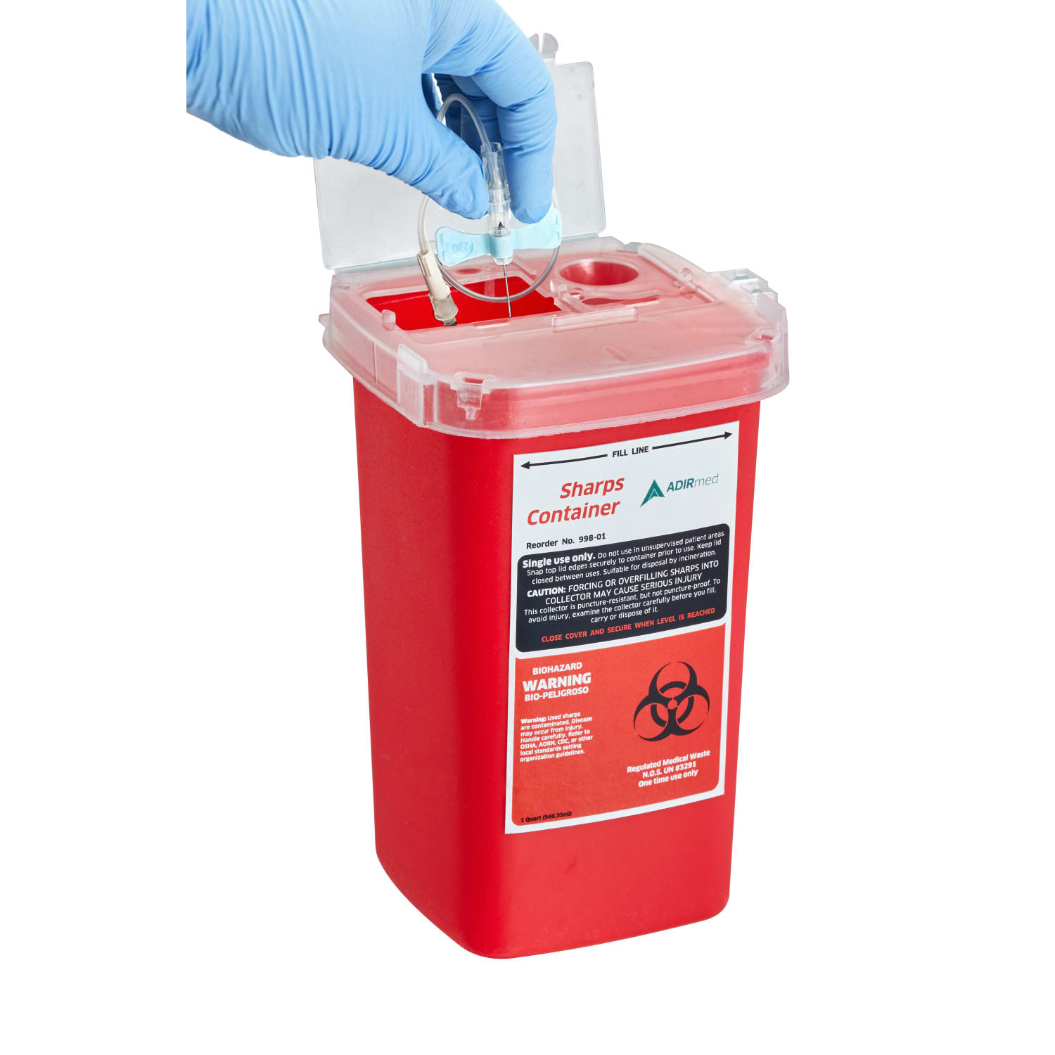Alpine AdirMed Sharps & Needle Disposal Containers, 1-Quart, Red, Pack Of 6 Containers - Image 3