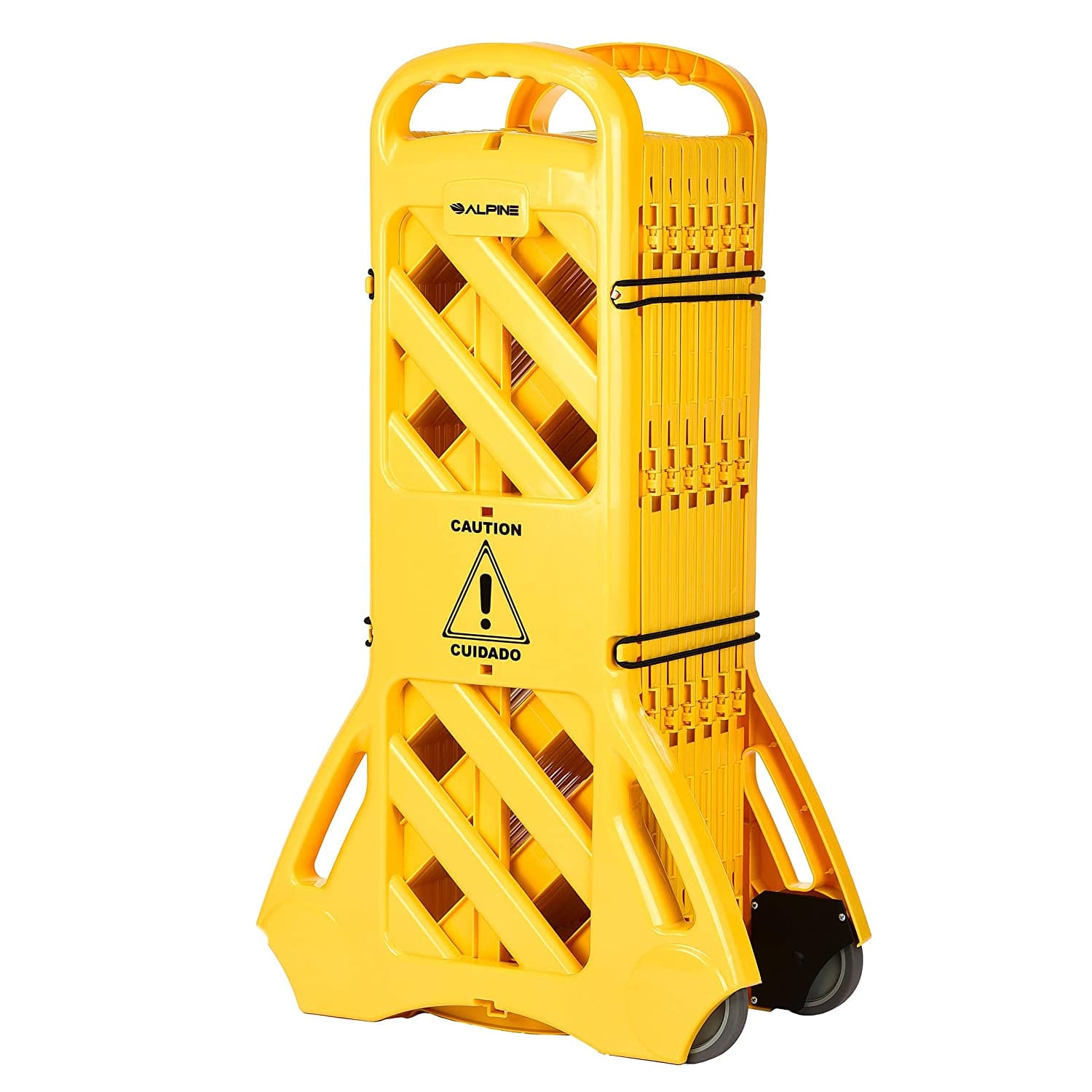 Alpine Industries Expandable Portable Fence Barrier Safety Barricades, 13ft, Yellow, Pack Of 2 Barricades - Image 3