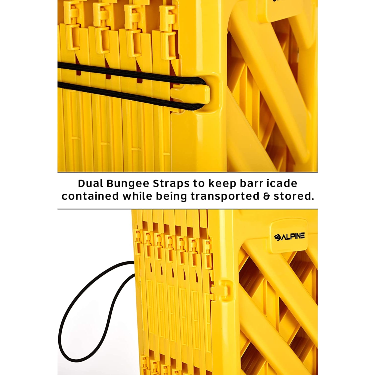Alpine Industries Expandable Portable Fence Barrier Safety Barricades, 13ft, Yellow, Pack Of 2 Barricades - Image 6