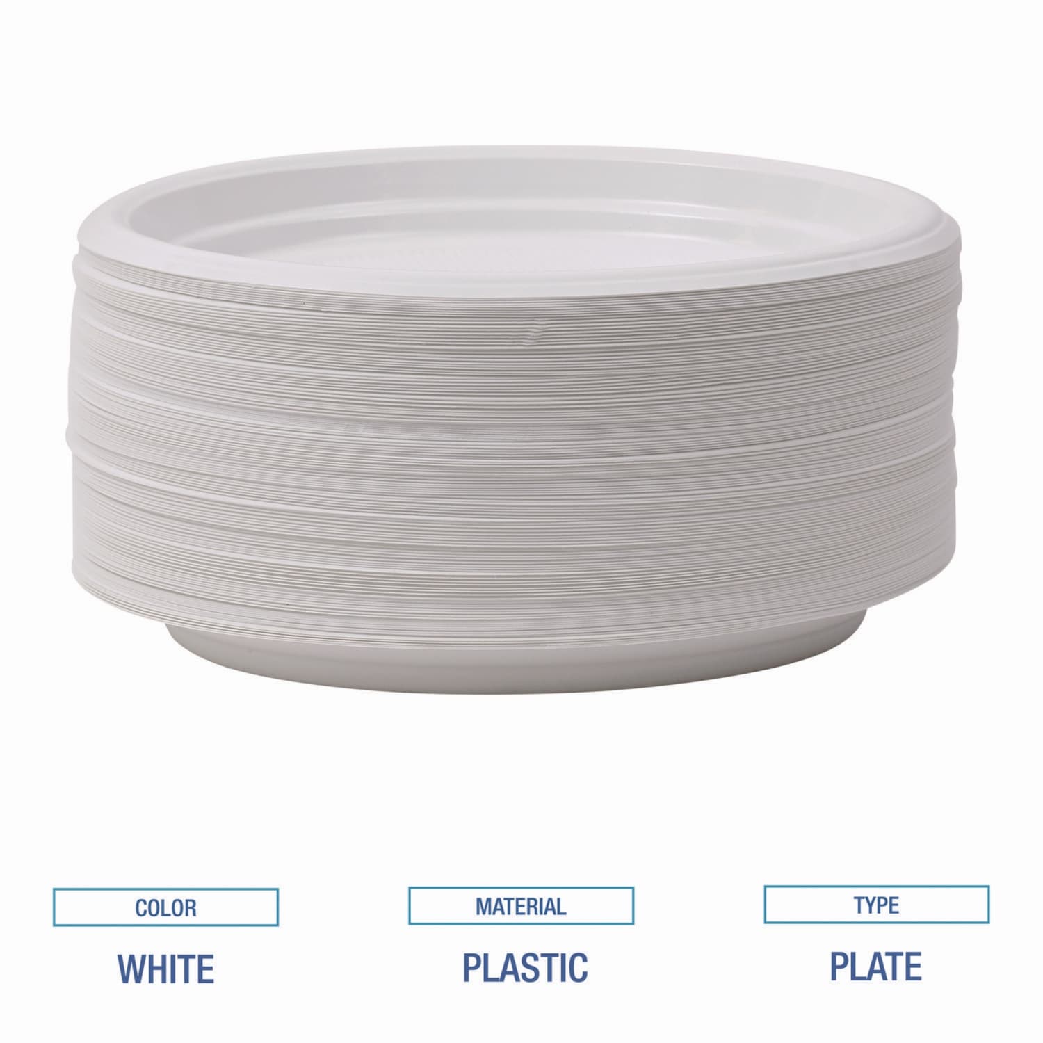 Boardwalk Hi-Impact Plastic Plates, 9in, White, Carton Of 500 Plates - Image 6