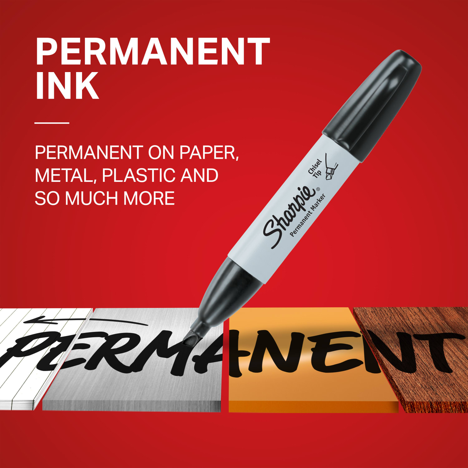 Sharpie Chisel-Tip Permanent Markers, Red, Pack Of 12 - Image 3