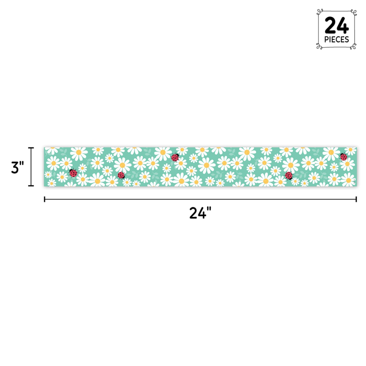 Creative Teaching Press EZ Border, 3in x 24in Strips, Core Decor Daisy Bug, 48 Feet Per Pack, Set Of 3 Packs - Image 4