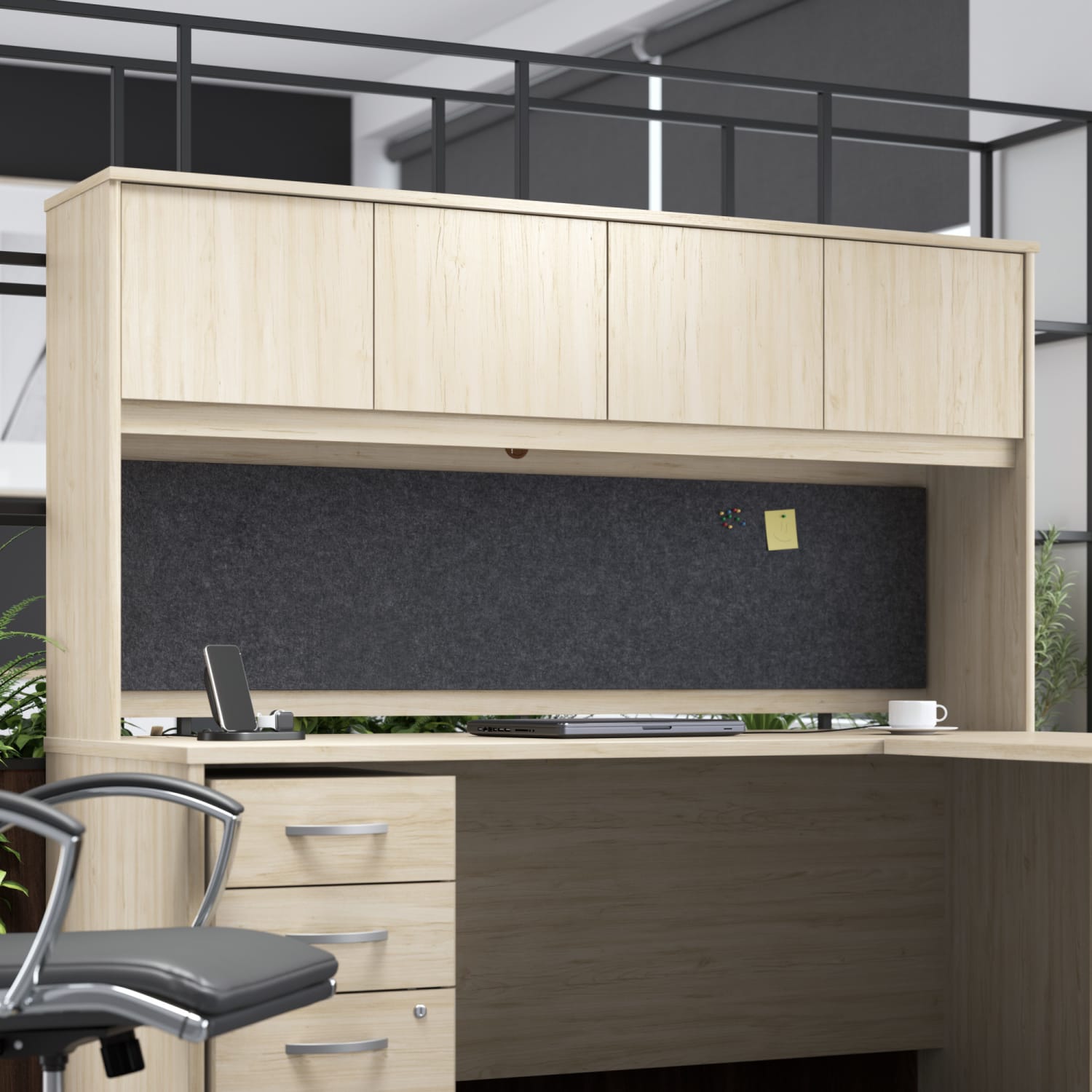 Bush Business Furniture 69inW x 16inH Acoustic Tackboard, Cool Charcoal, Standard Delivery - Image 5