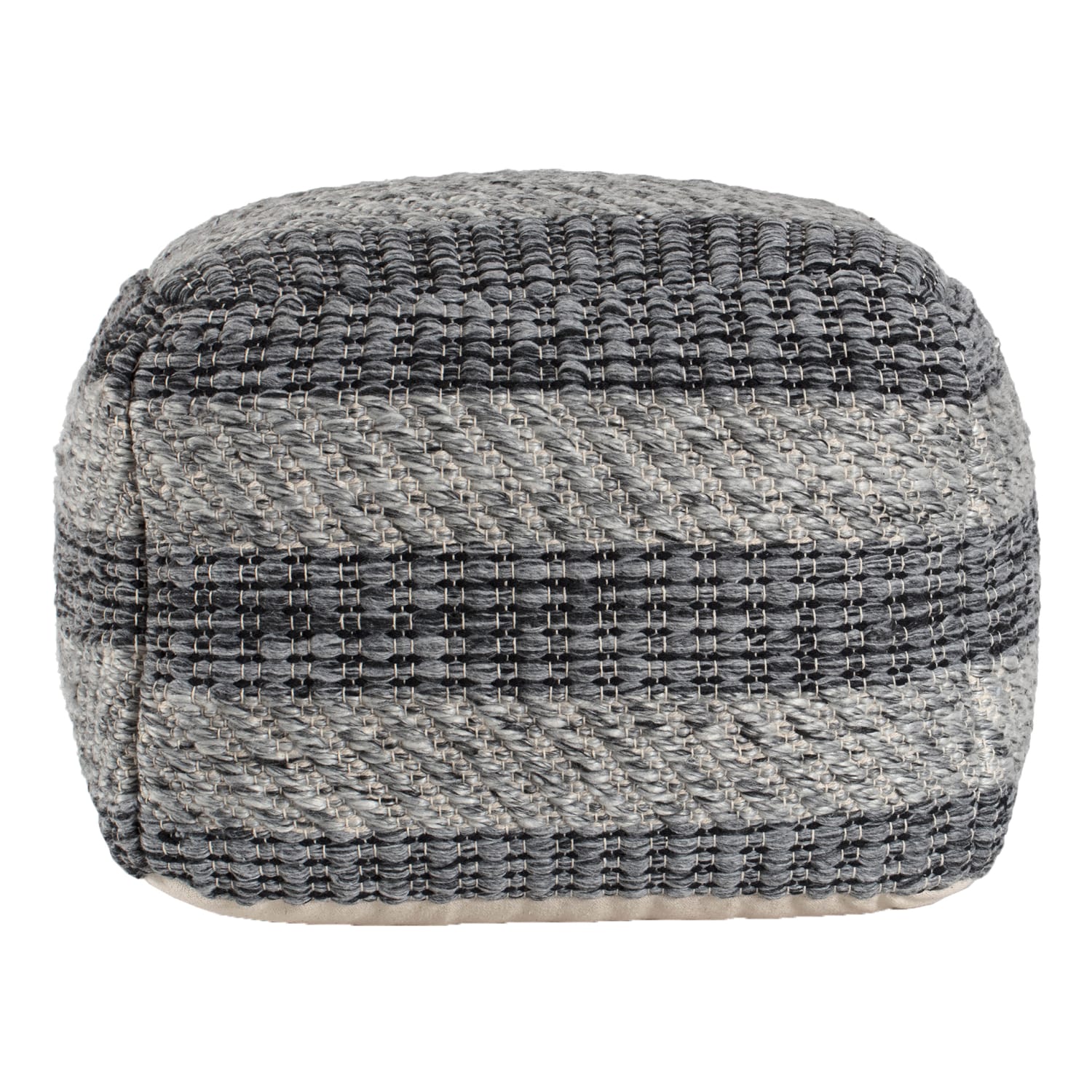 Anji Mountain I Got Stripes Pouf Ottoman Gray PopularChairscom