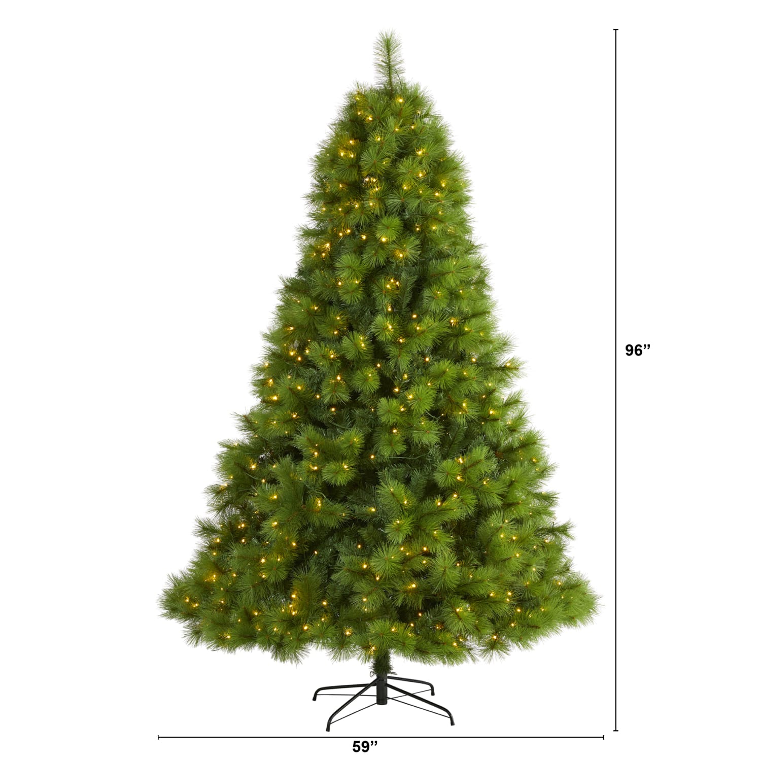 Nearly Natural Green Scotch Pine Artificial Christmas Tree, 8ft - Image 3