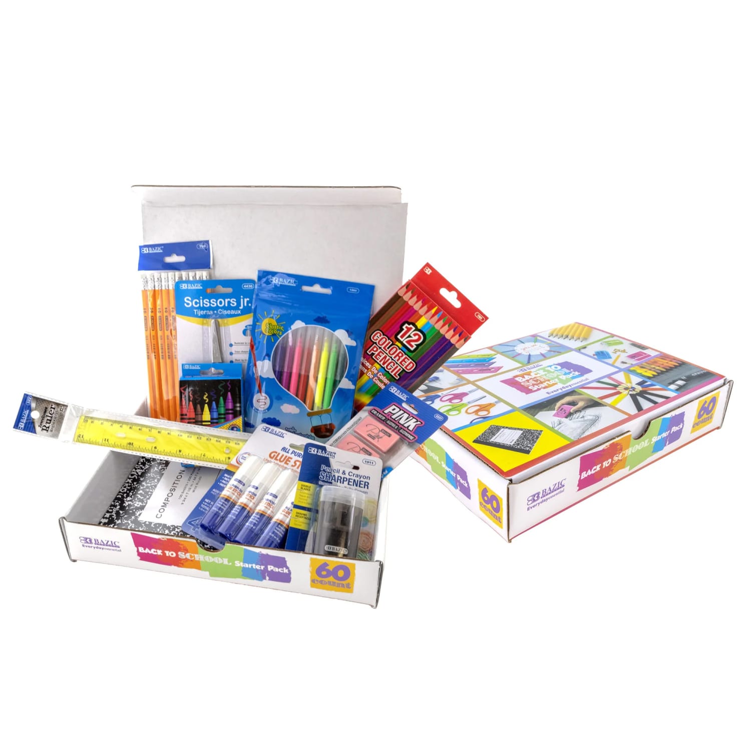BAZIC Products Back To School Starter Pack, Set Of 60 Pieces - Image 6