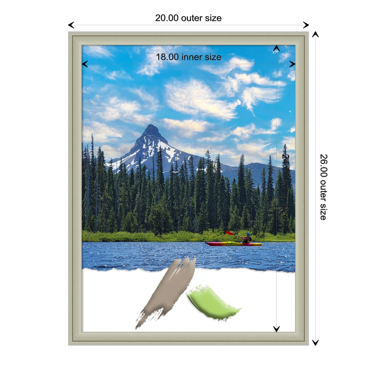 Amanti Art Florence Picture Frame, 20in x 26in, Opening Size 18in x 24in, Silver - Image 5