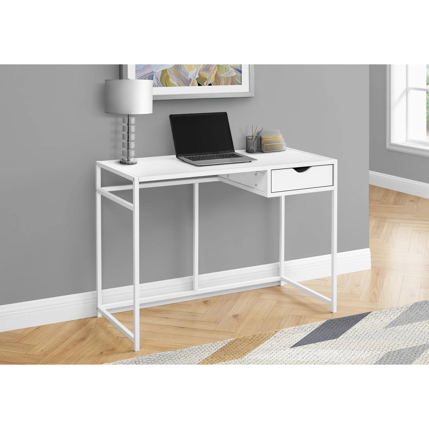 Monarch Specialties Riva 43inW Computer Desk, White - Image 3