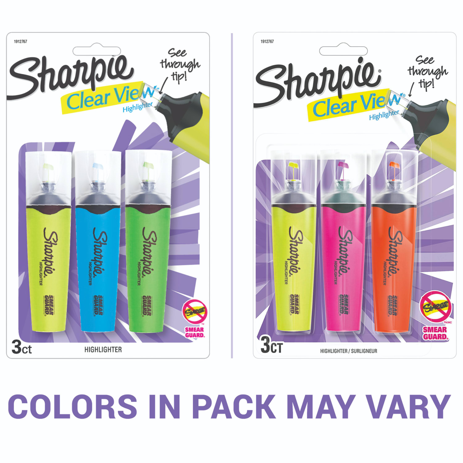 Sharpie Highlighter, Clear View Highlighter with See-Through Chisel Tip, Tank Highlighter, Assorted, 3 Count - Image 3