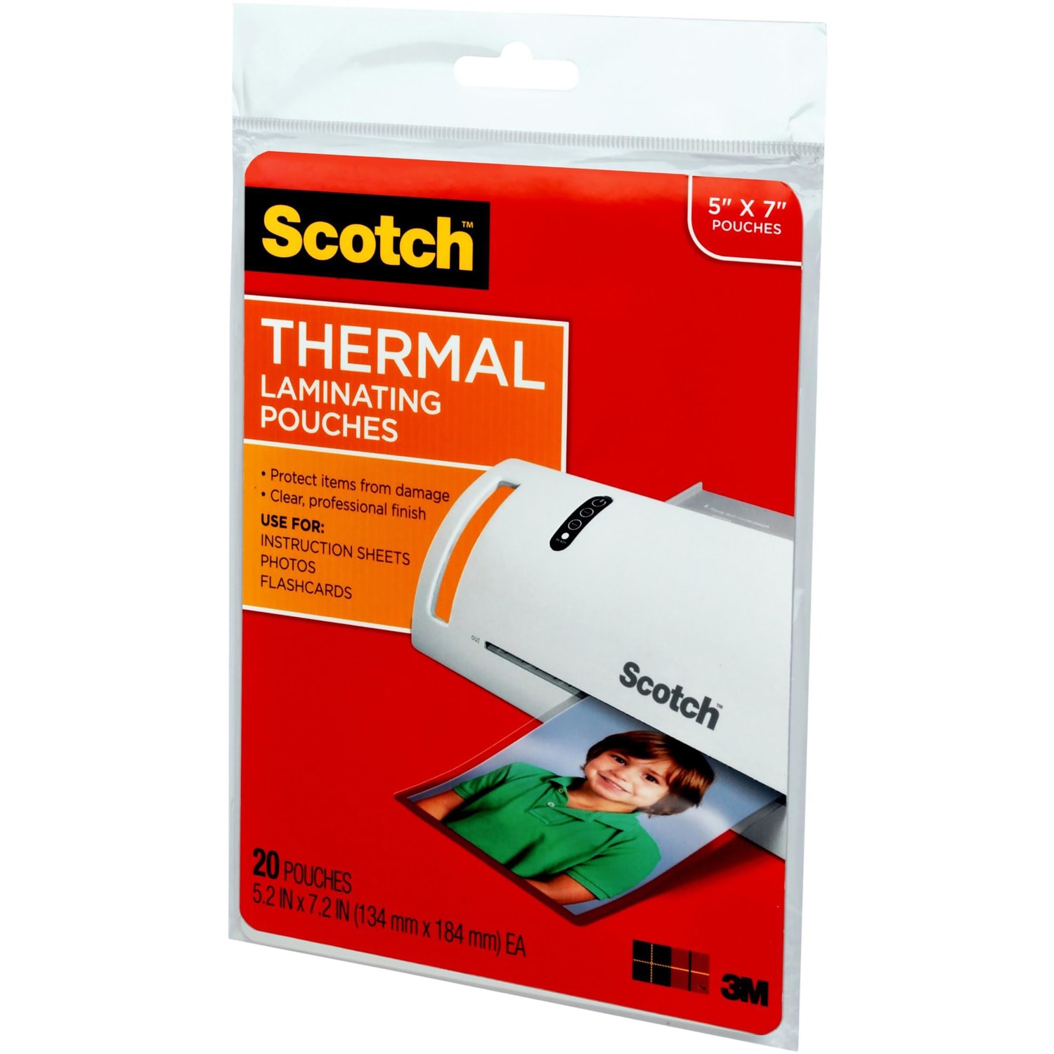 Scotch Front & Back Thermal Laminating Pouches TP5903-20, Glossy, 5.20in x 7.20in, 5 mil Thick, Clear, Box Of 20 Laminating Sheets - Image 3